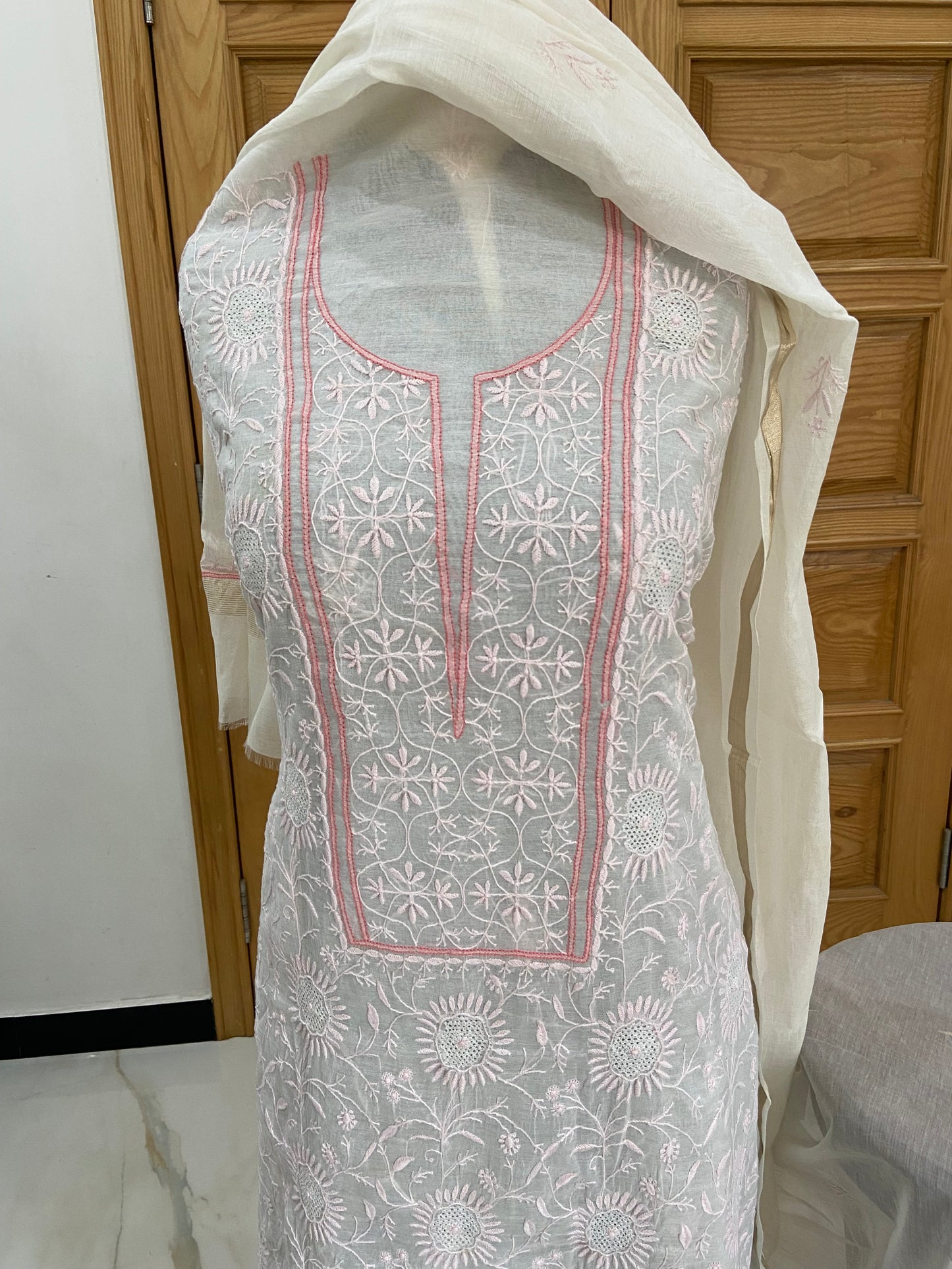 Mul chanderi kurta set