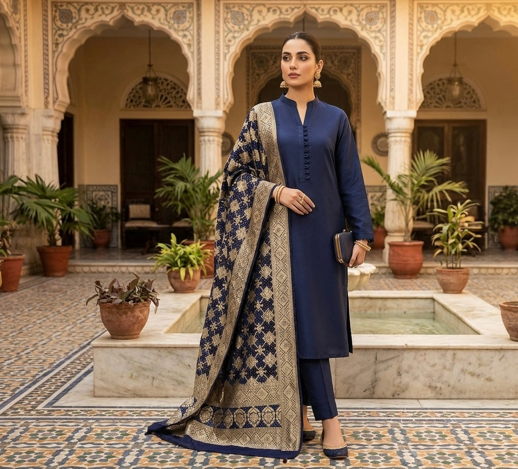 Pure Georgette neem Zari with mena kari