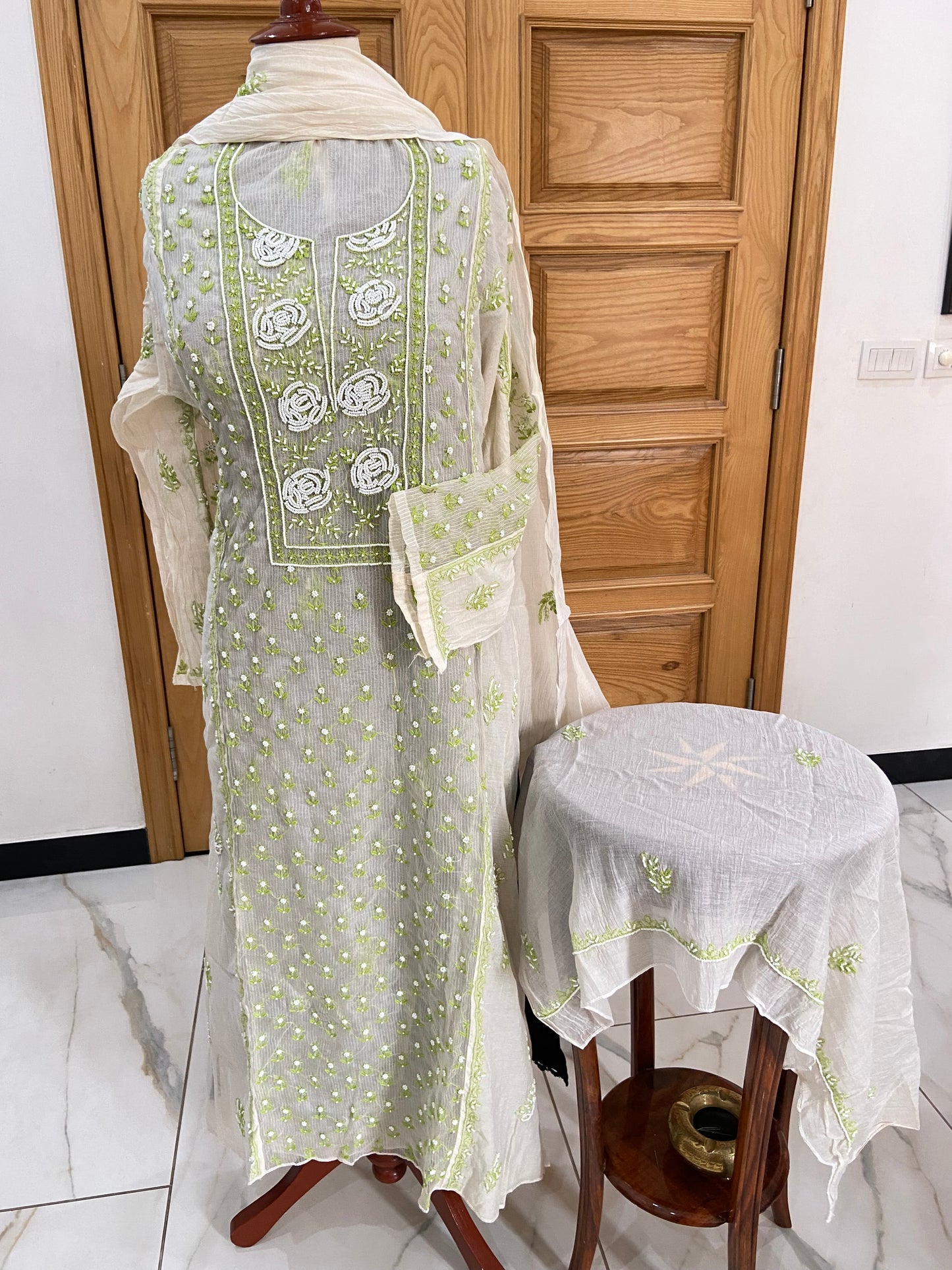 Mul chanderi kurta set