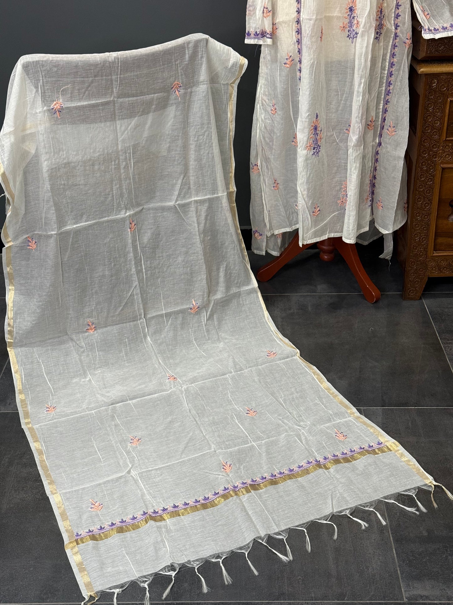 Mul chanderi gown 1