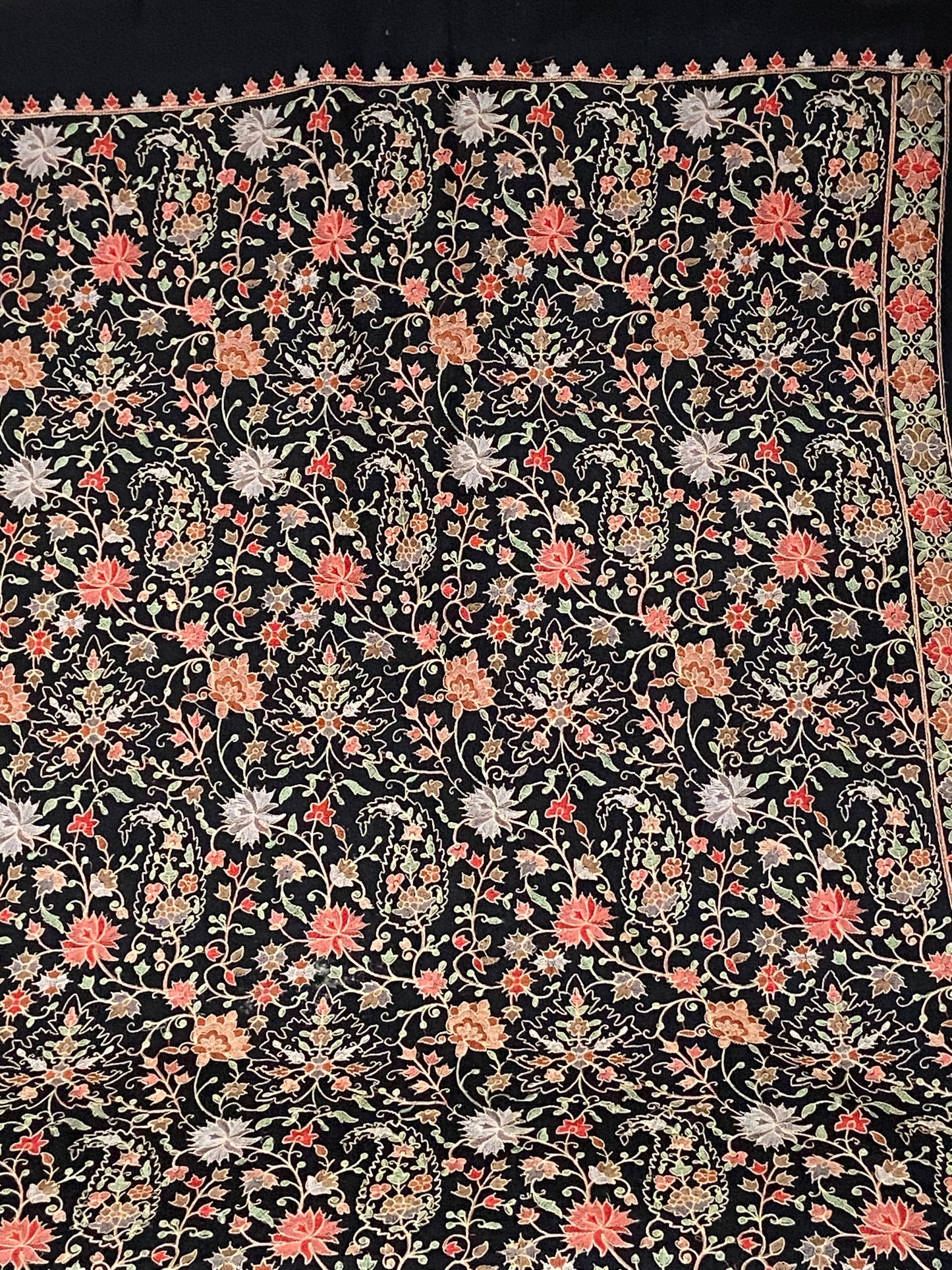 Toosh pashmina Mechine embroidered shawl