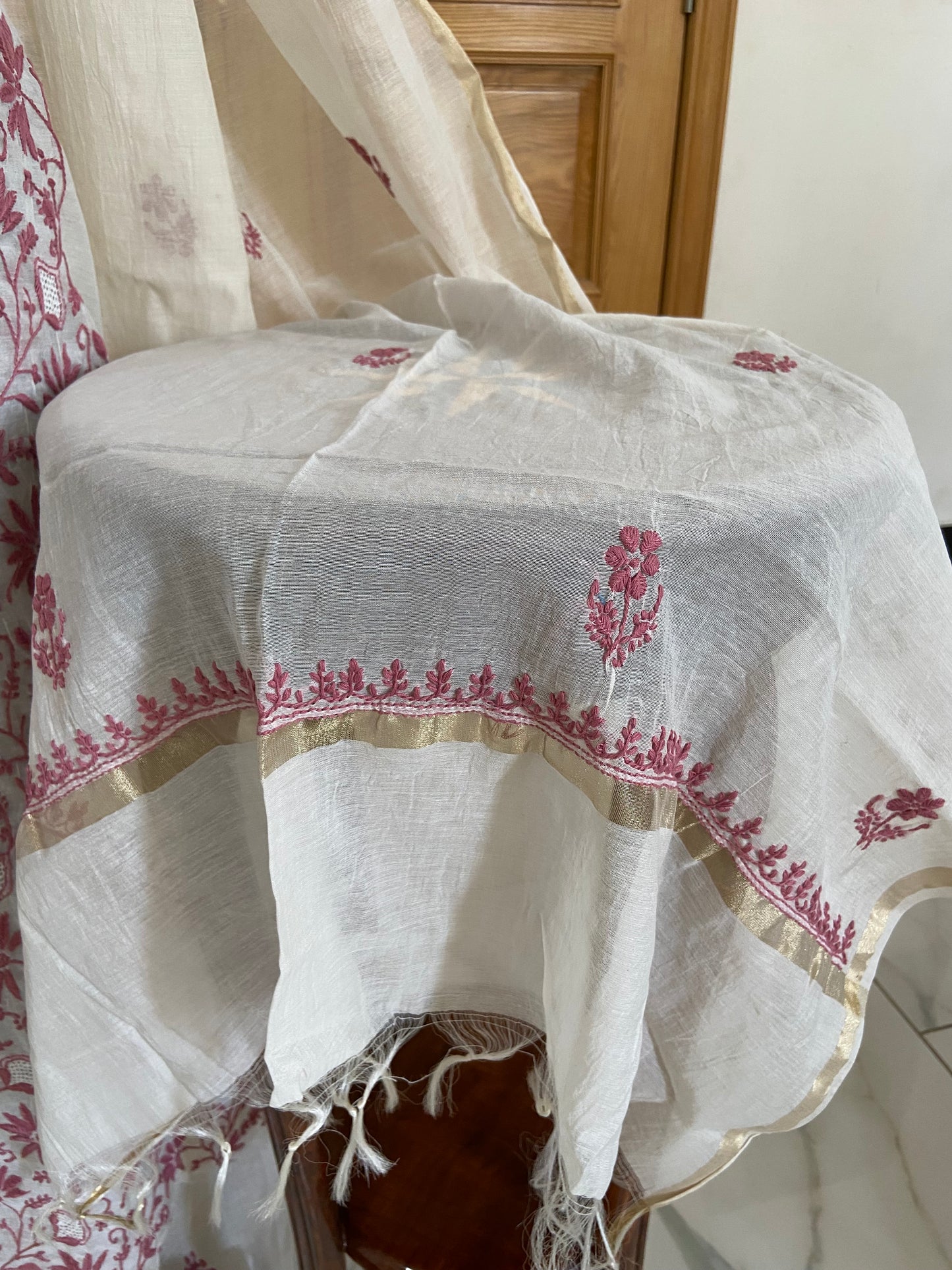 Mul chanderi kurta set