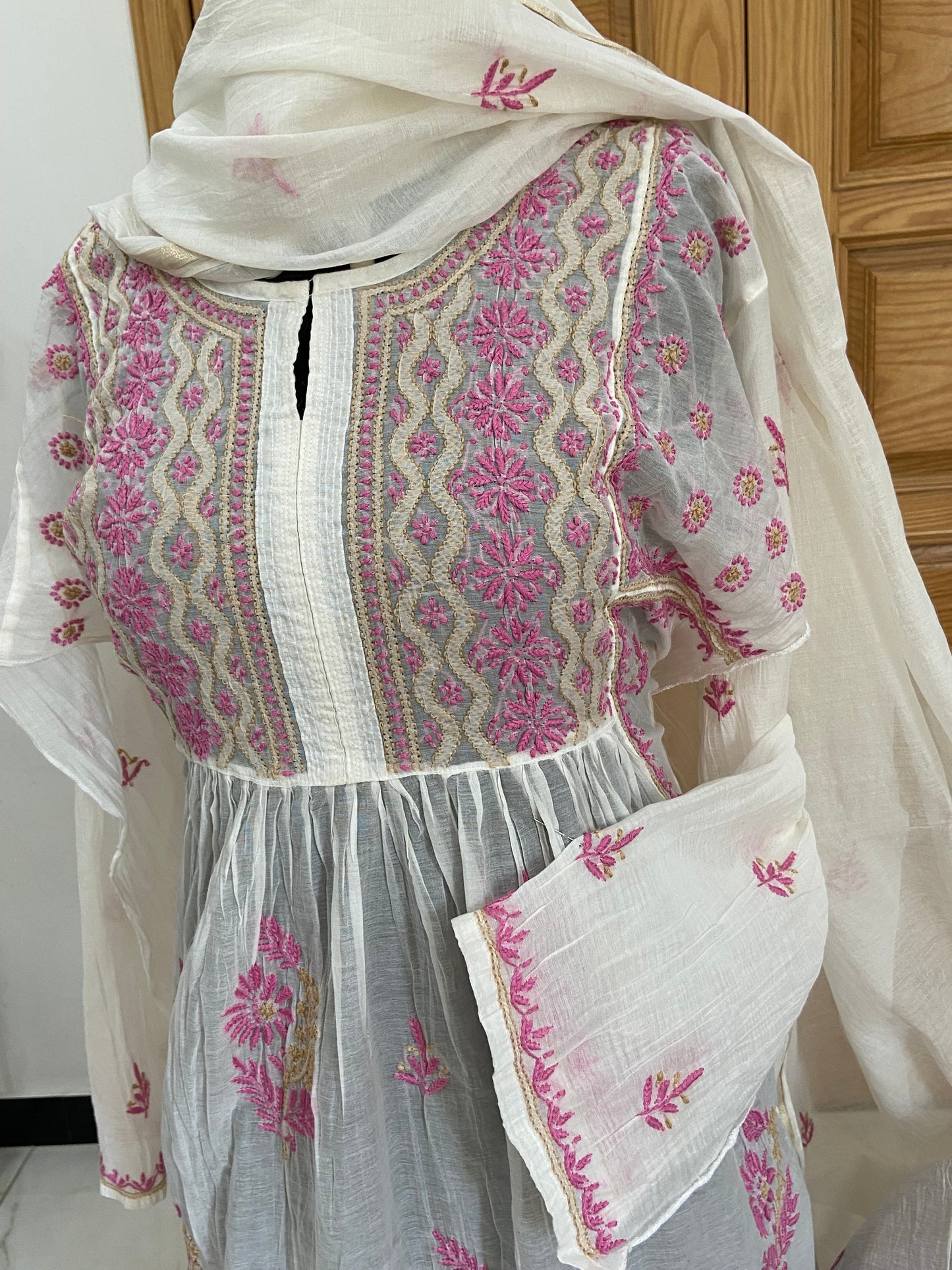 Mul chanderi kurta set