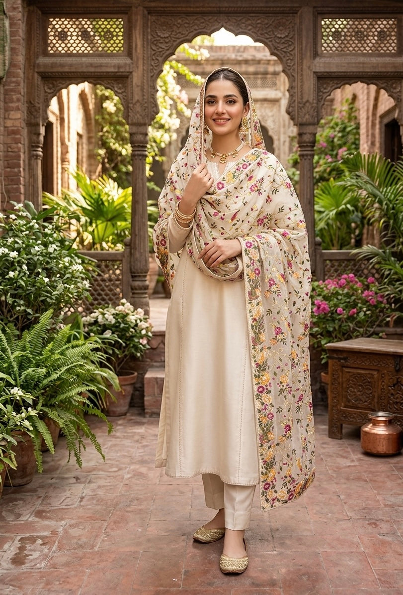 Parsi gara Mechine embroidered