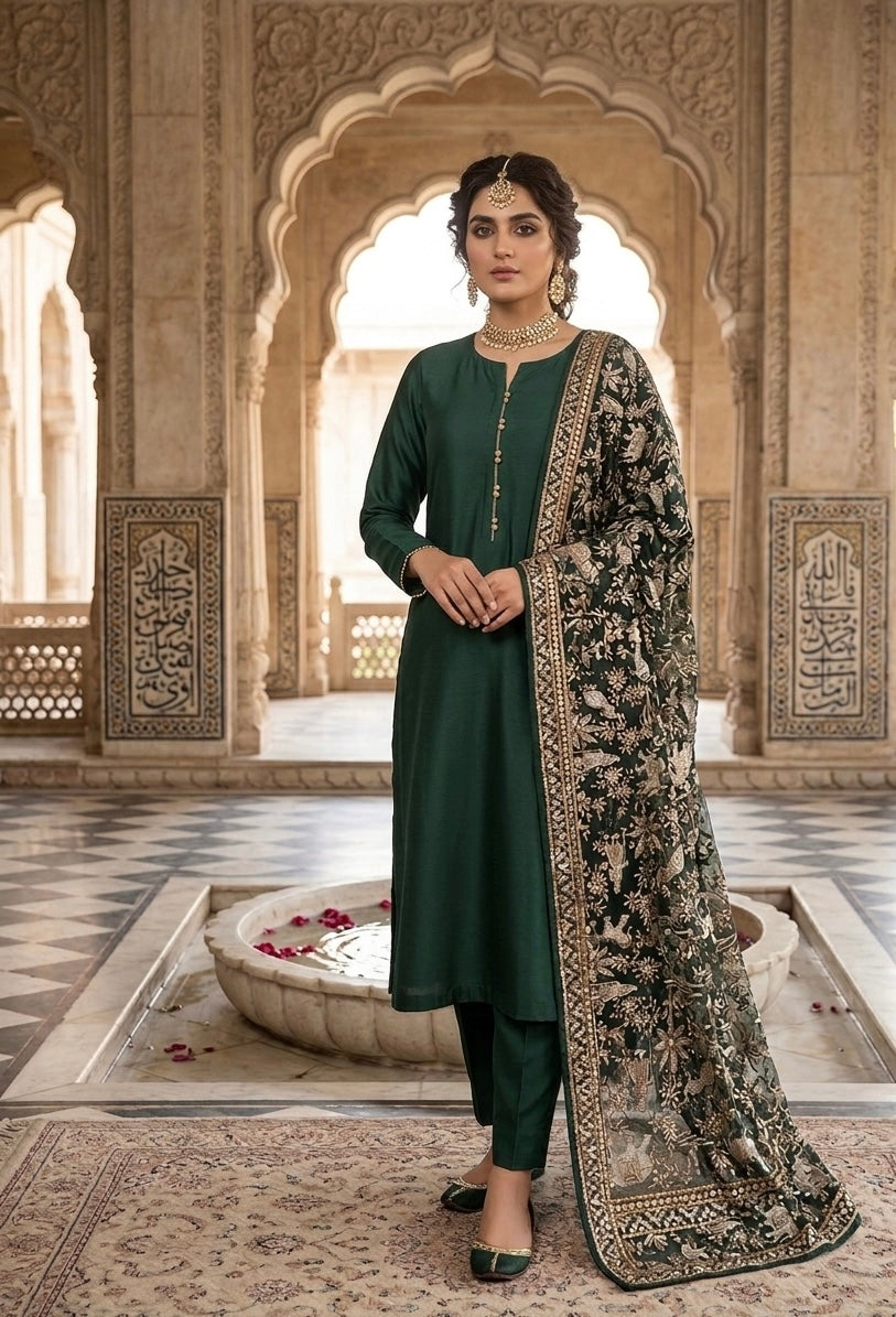 Parsi gara Mechine embroidered