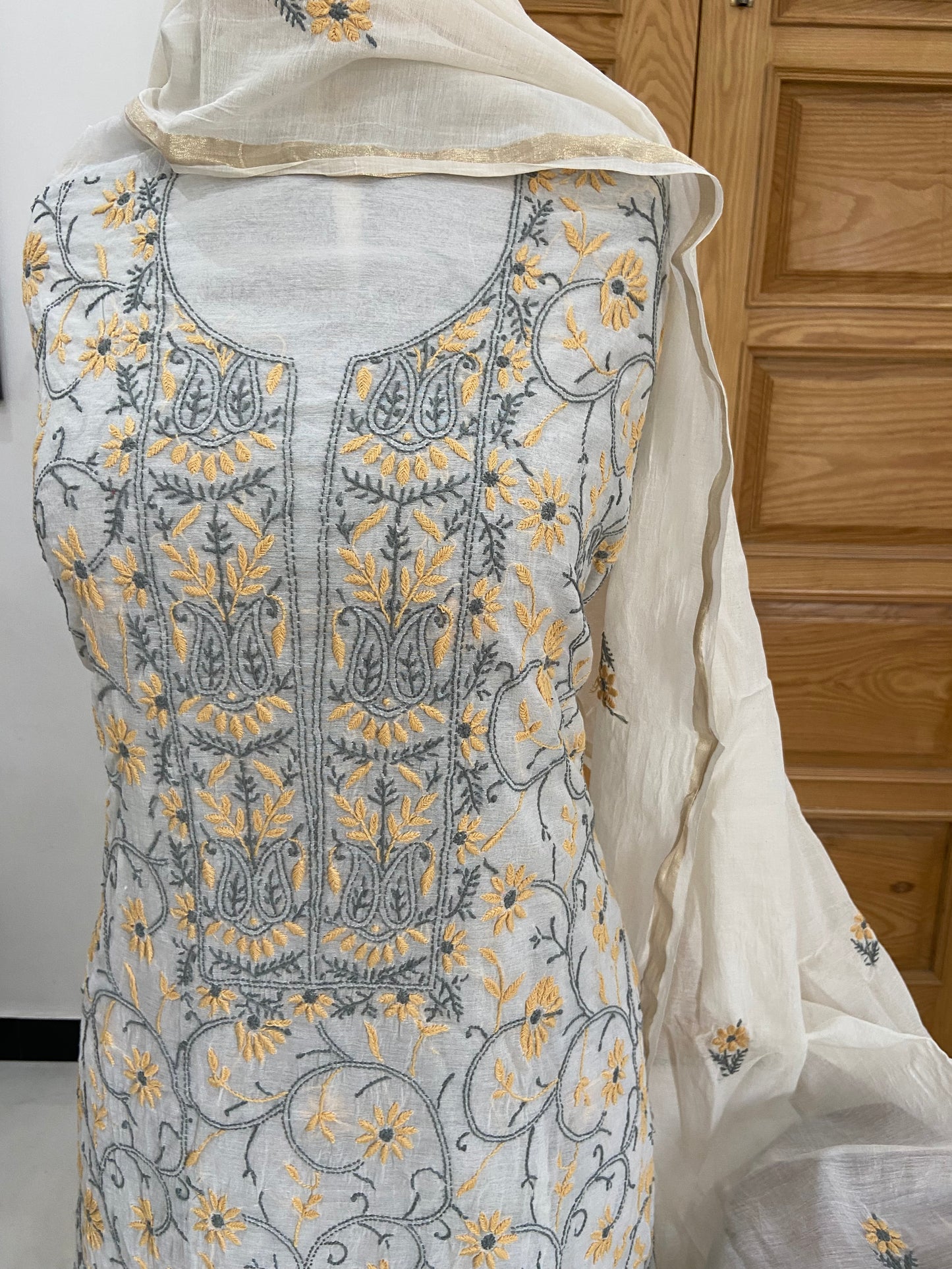 Mul chanderi kurta set