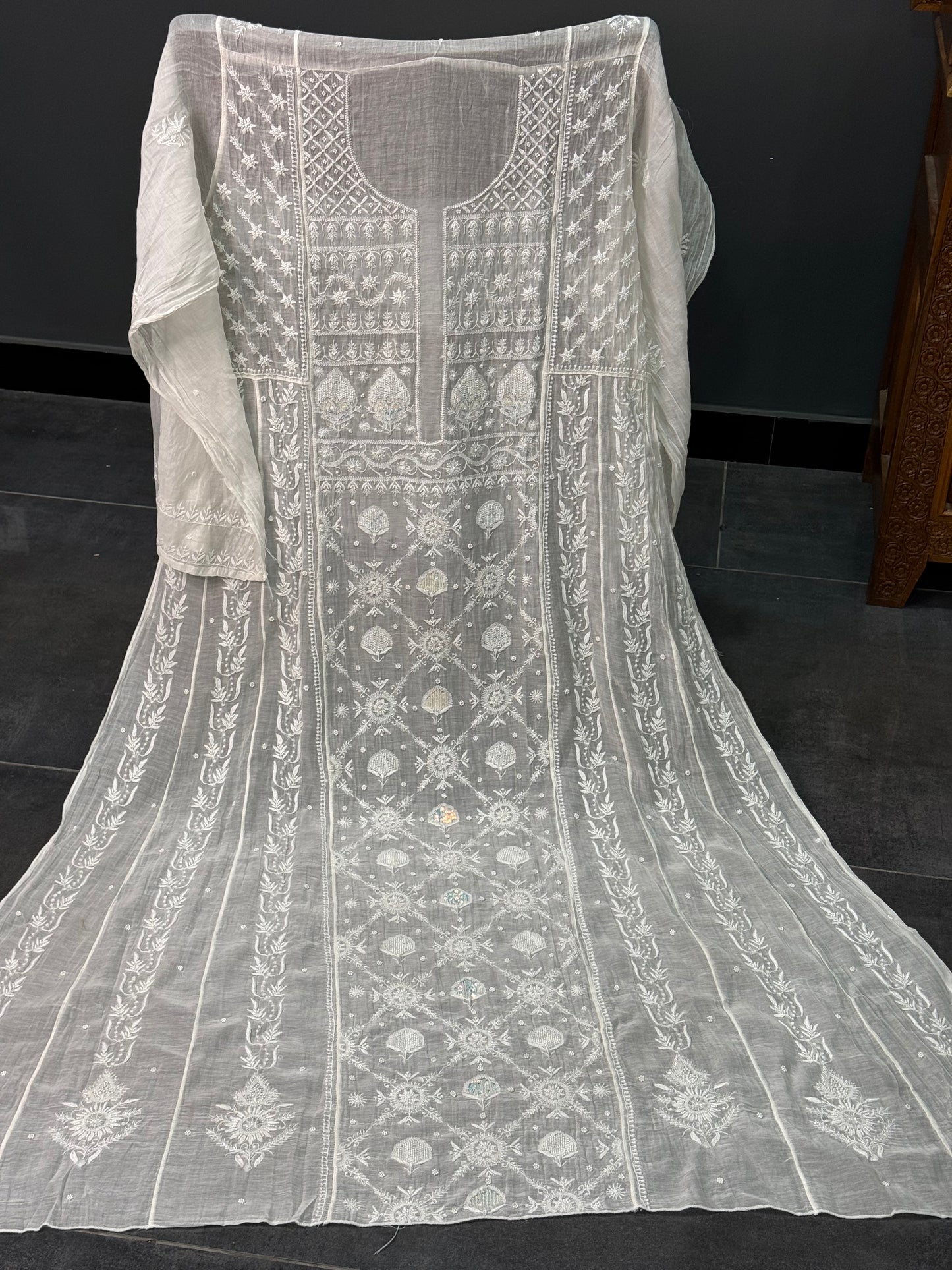 Mul chanderi kurta set