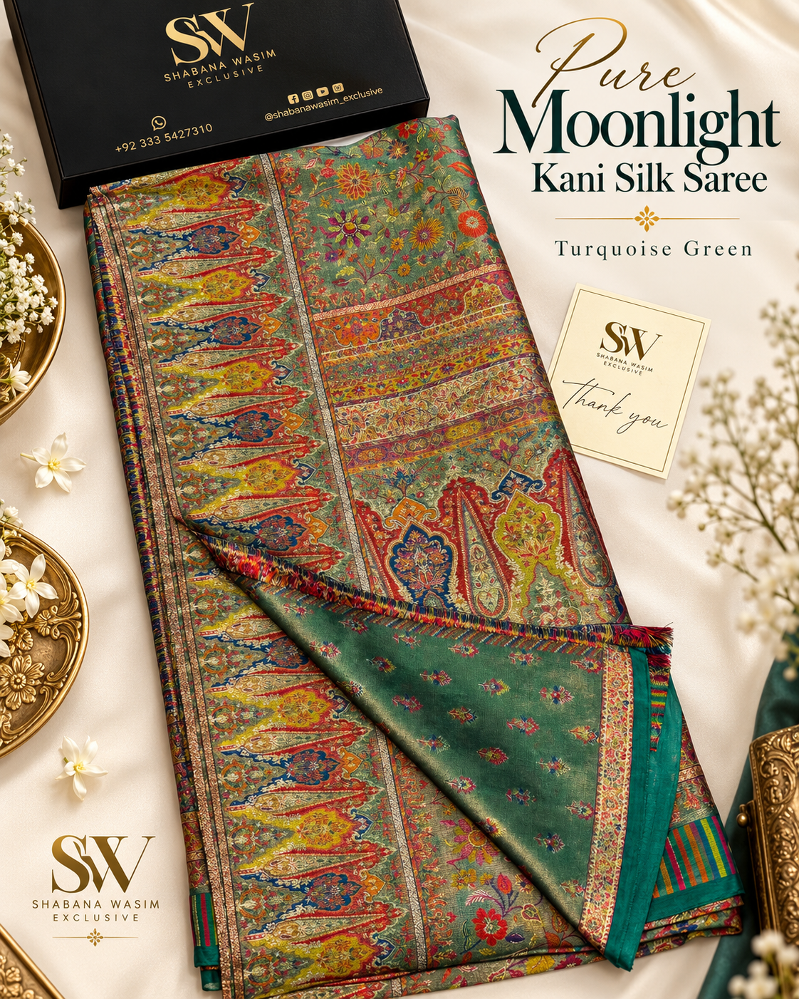 Pure kani silk moonlight saree