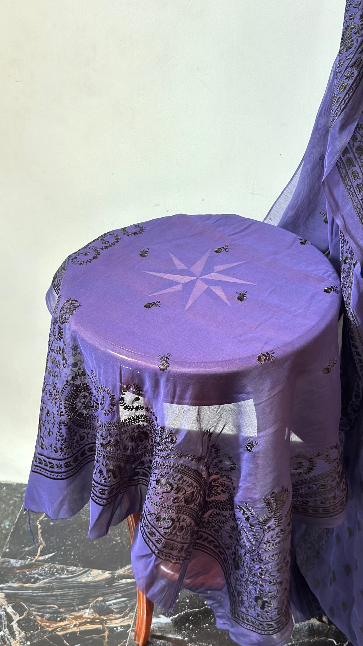 Pure silk lawn embroidered