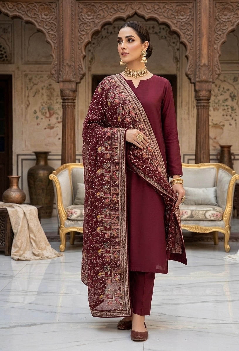 Parsi gara Mechine embroidered