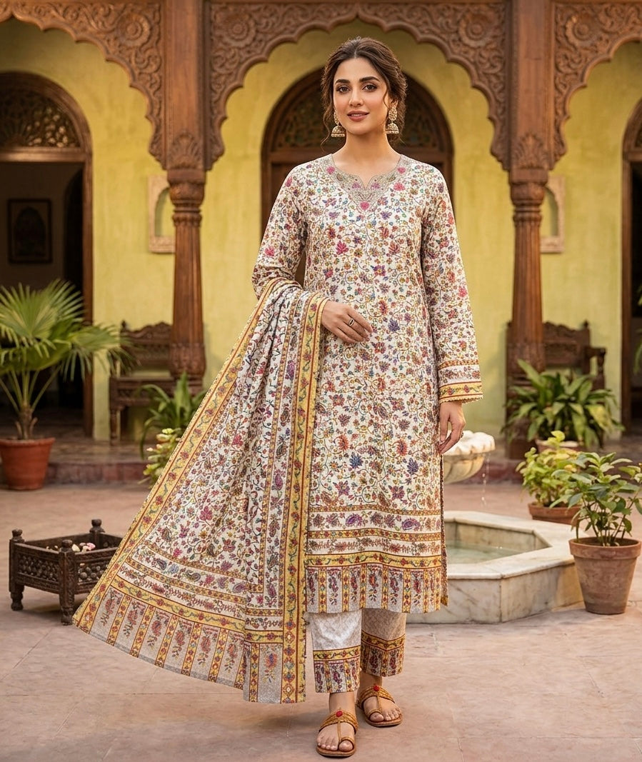 Kalamkari cotton lawn suits