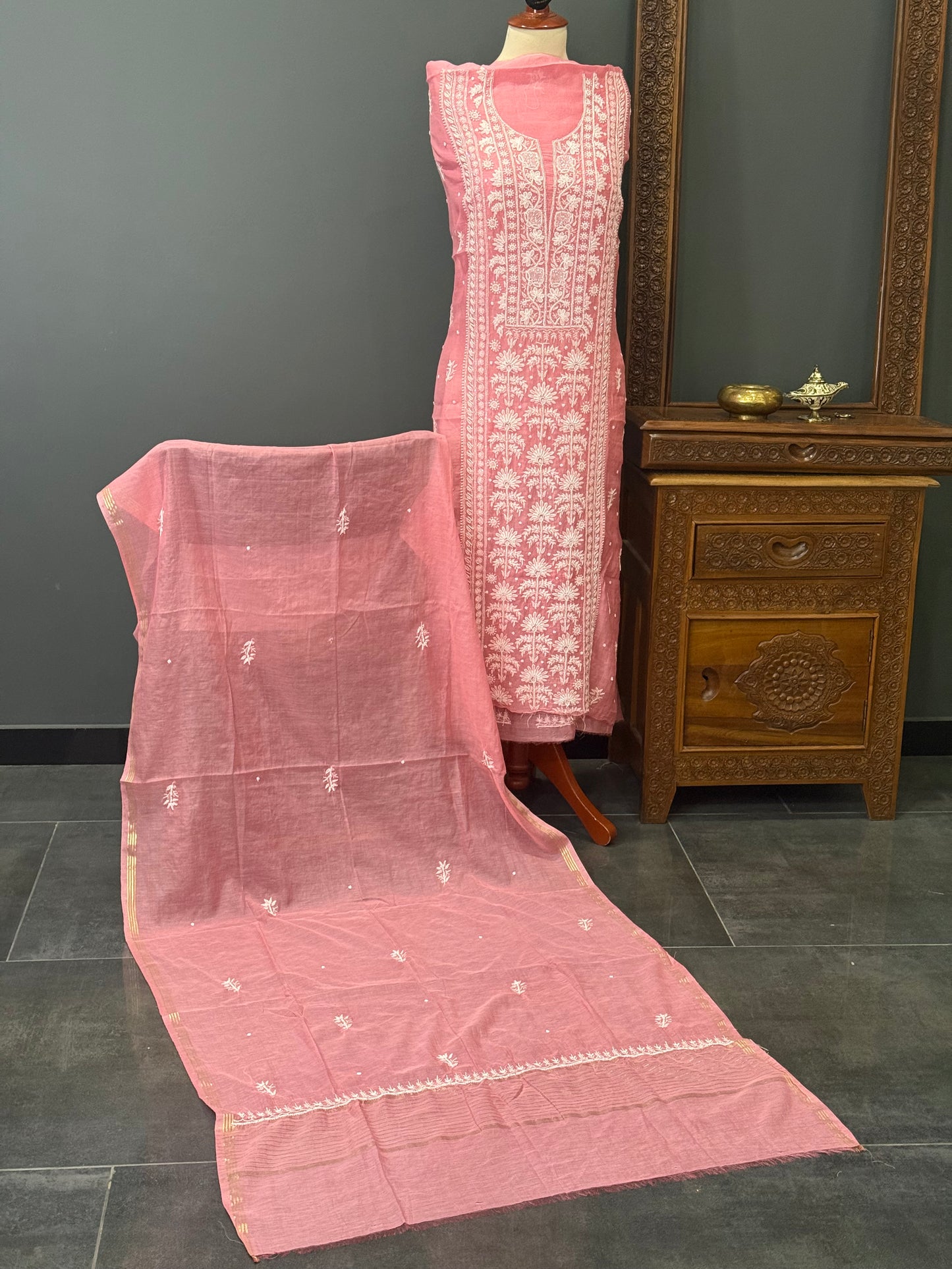 Mul chanderi kurta set