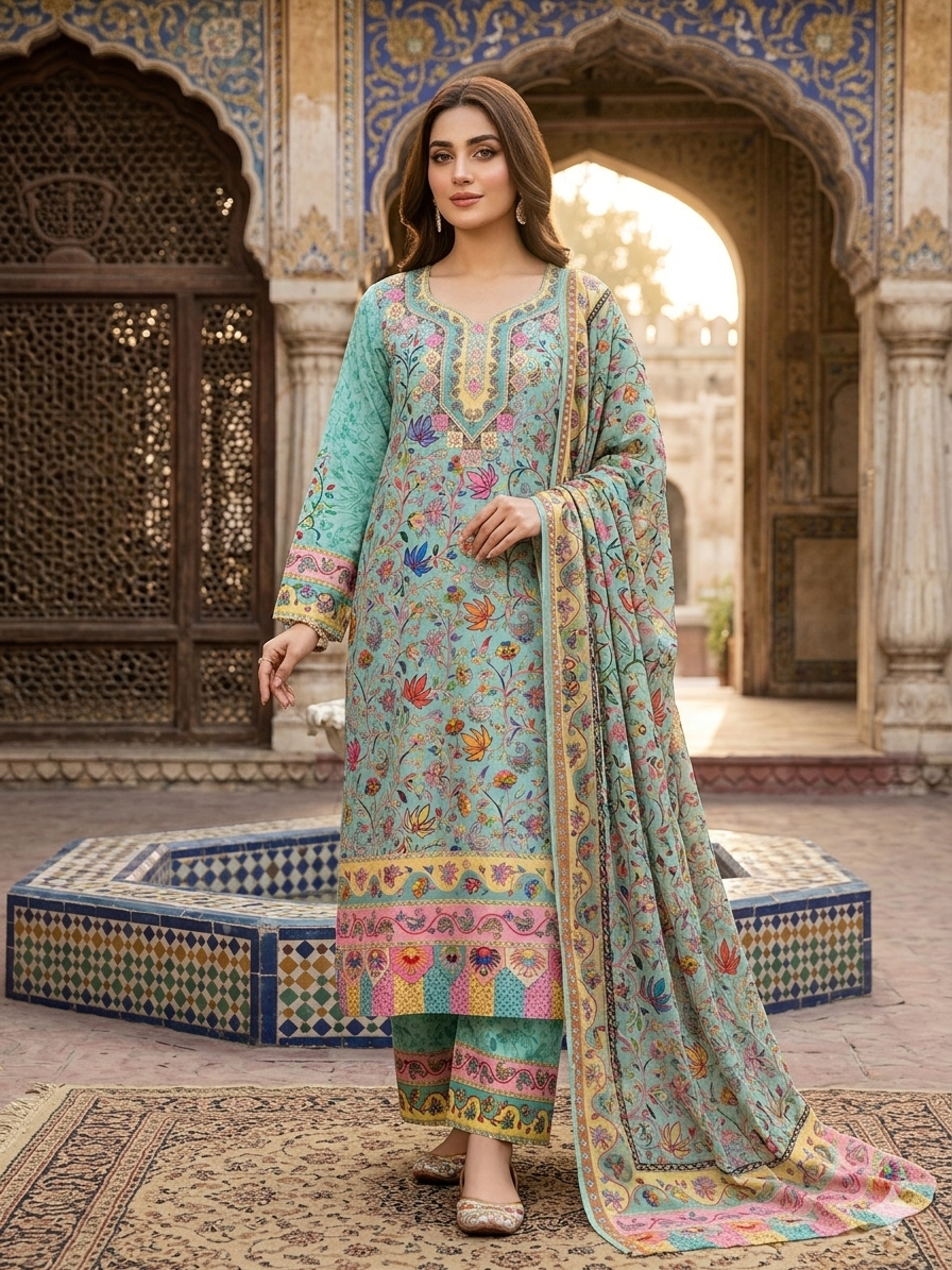 Kalamkari cotton lawn suits