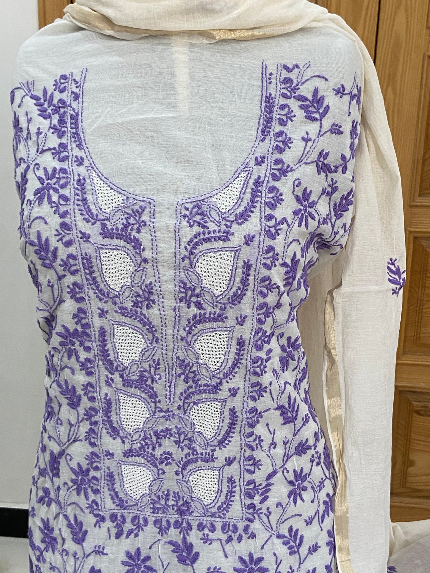 Mul chanderi kurta set