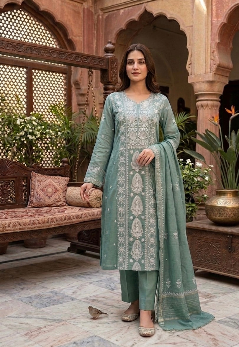 Mul chanderi kurta set