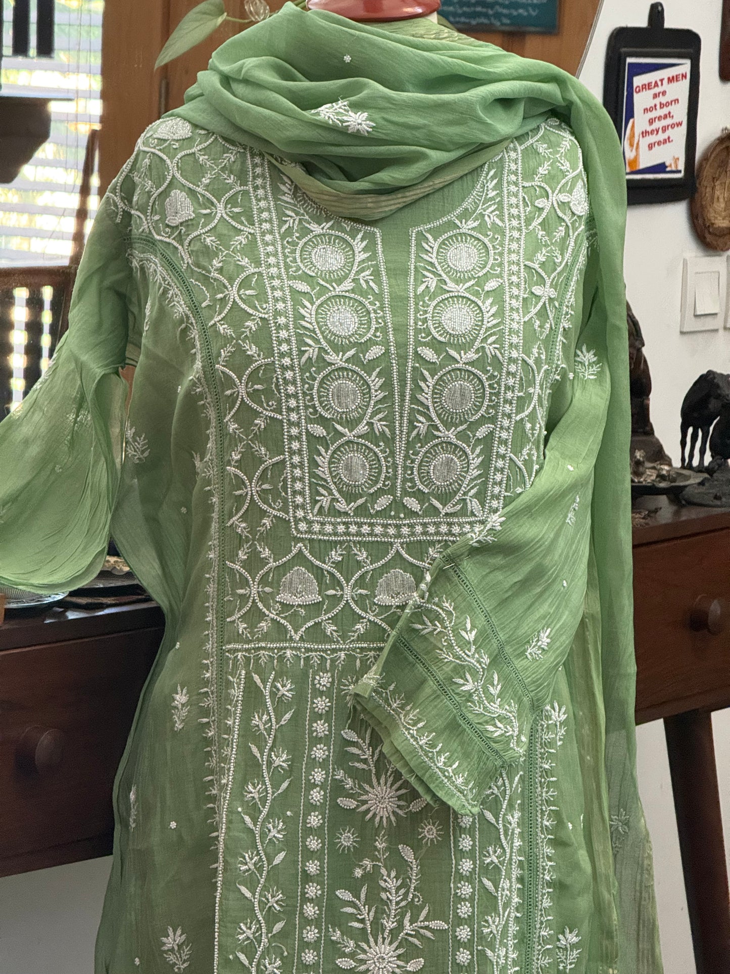 Mul chanderi kurta set
