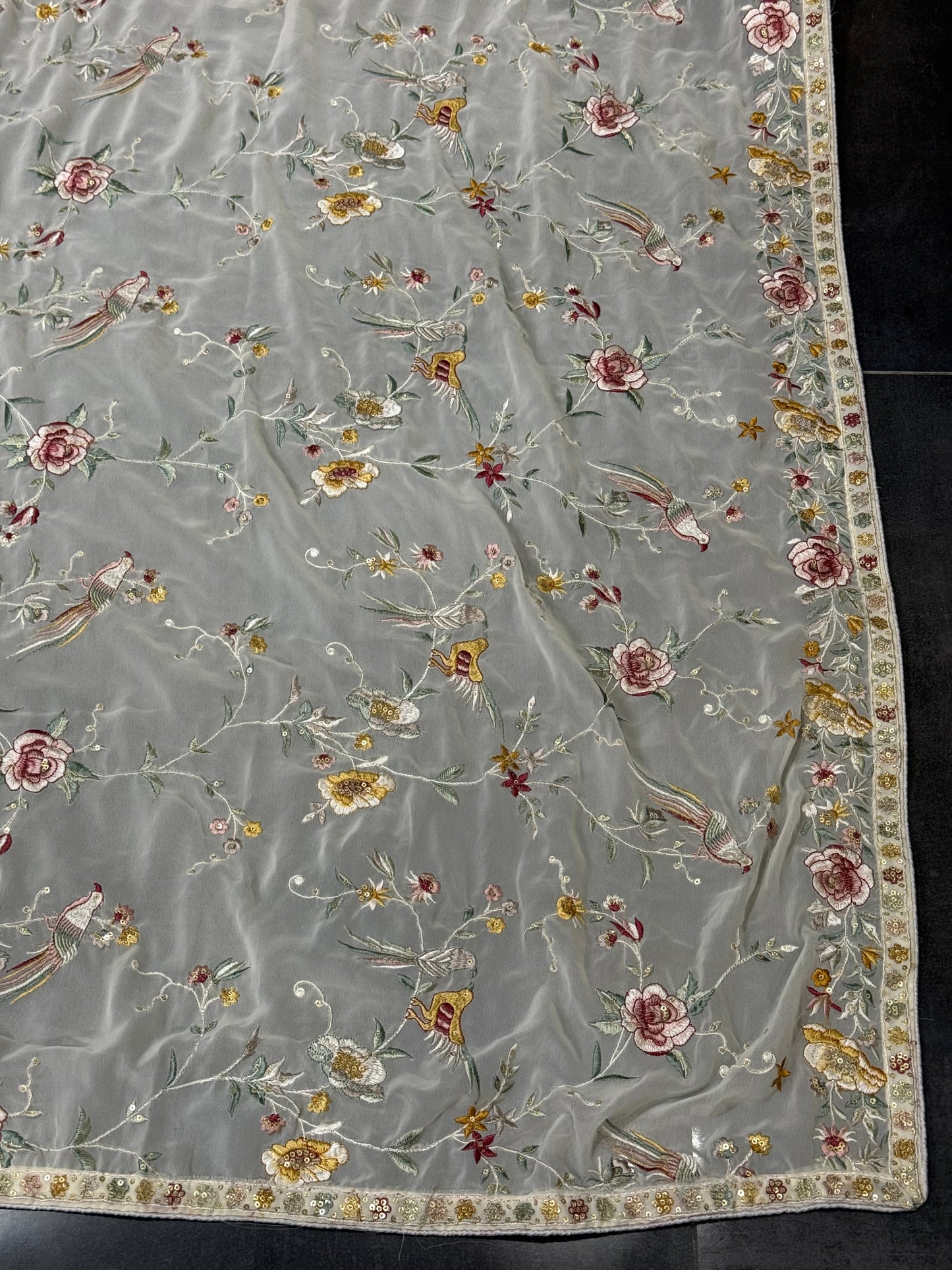 Parsi gara Mechine embroidered
