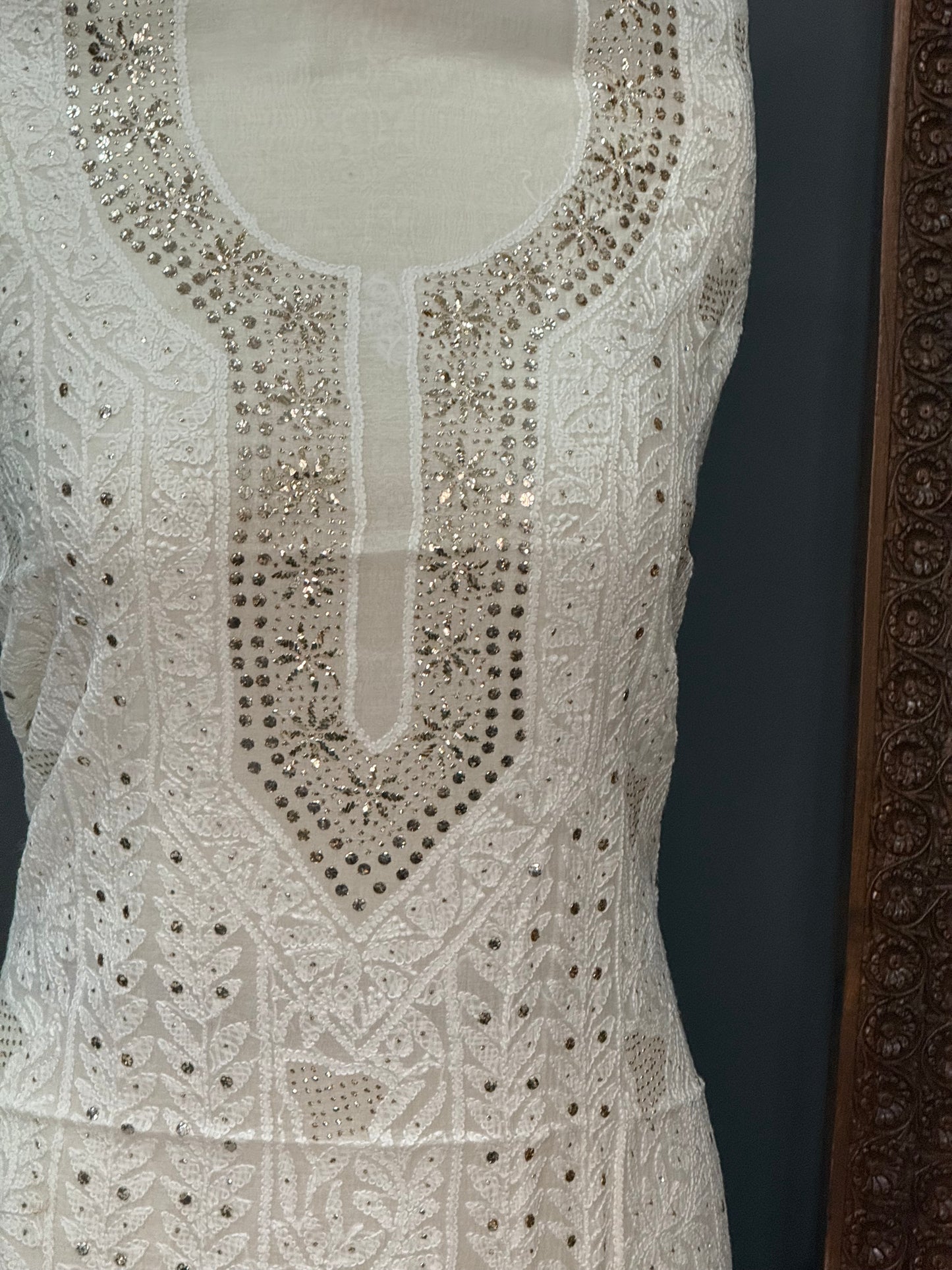 Mul chanderi kurta set