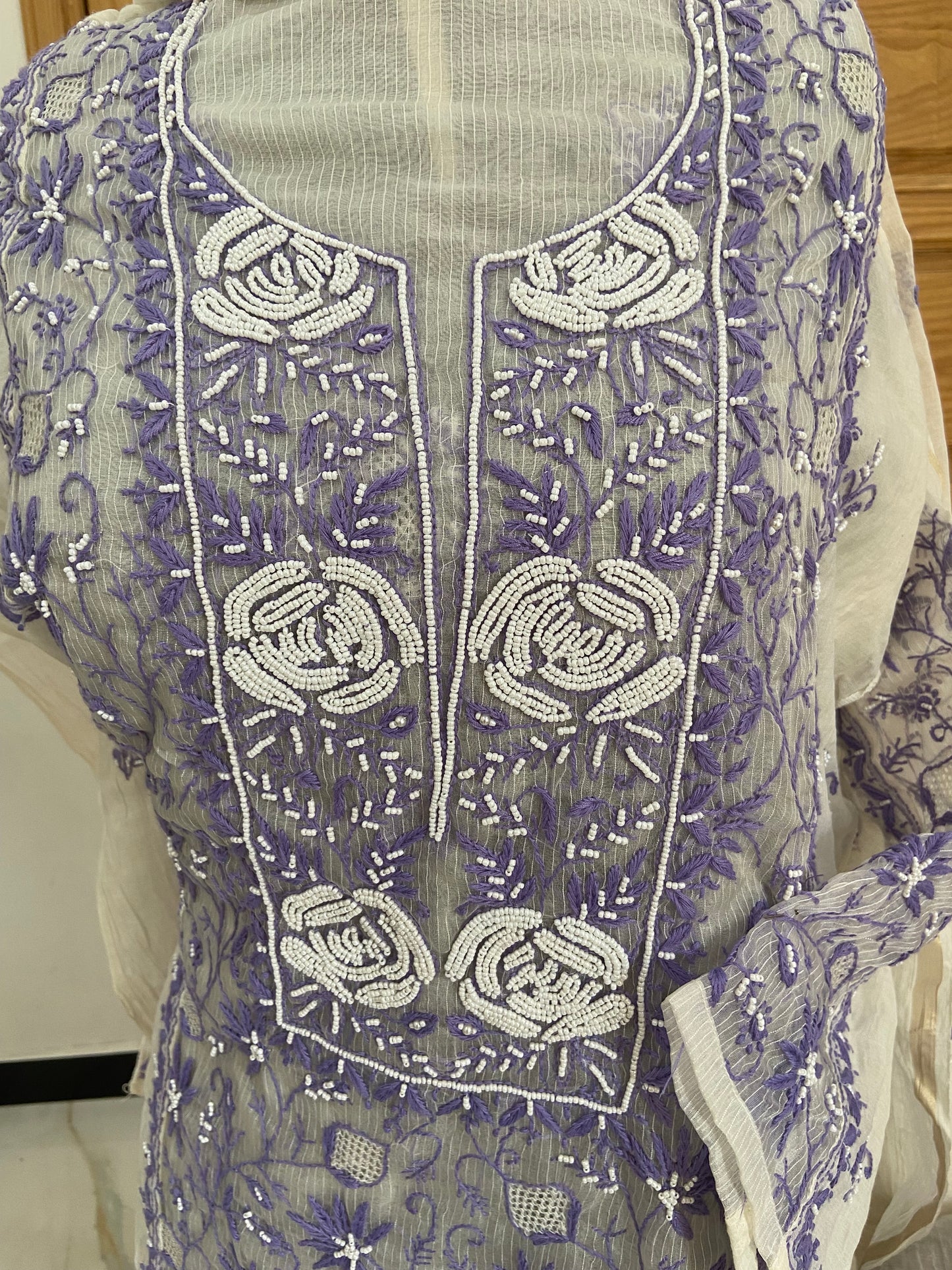 Mul chanderi kurta set