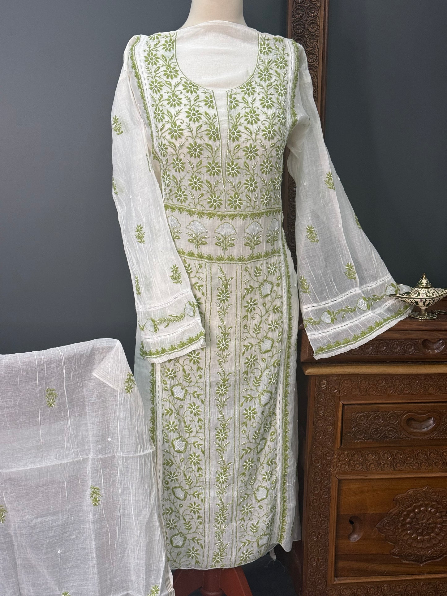 Mul chanderi kurta set