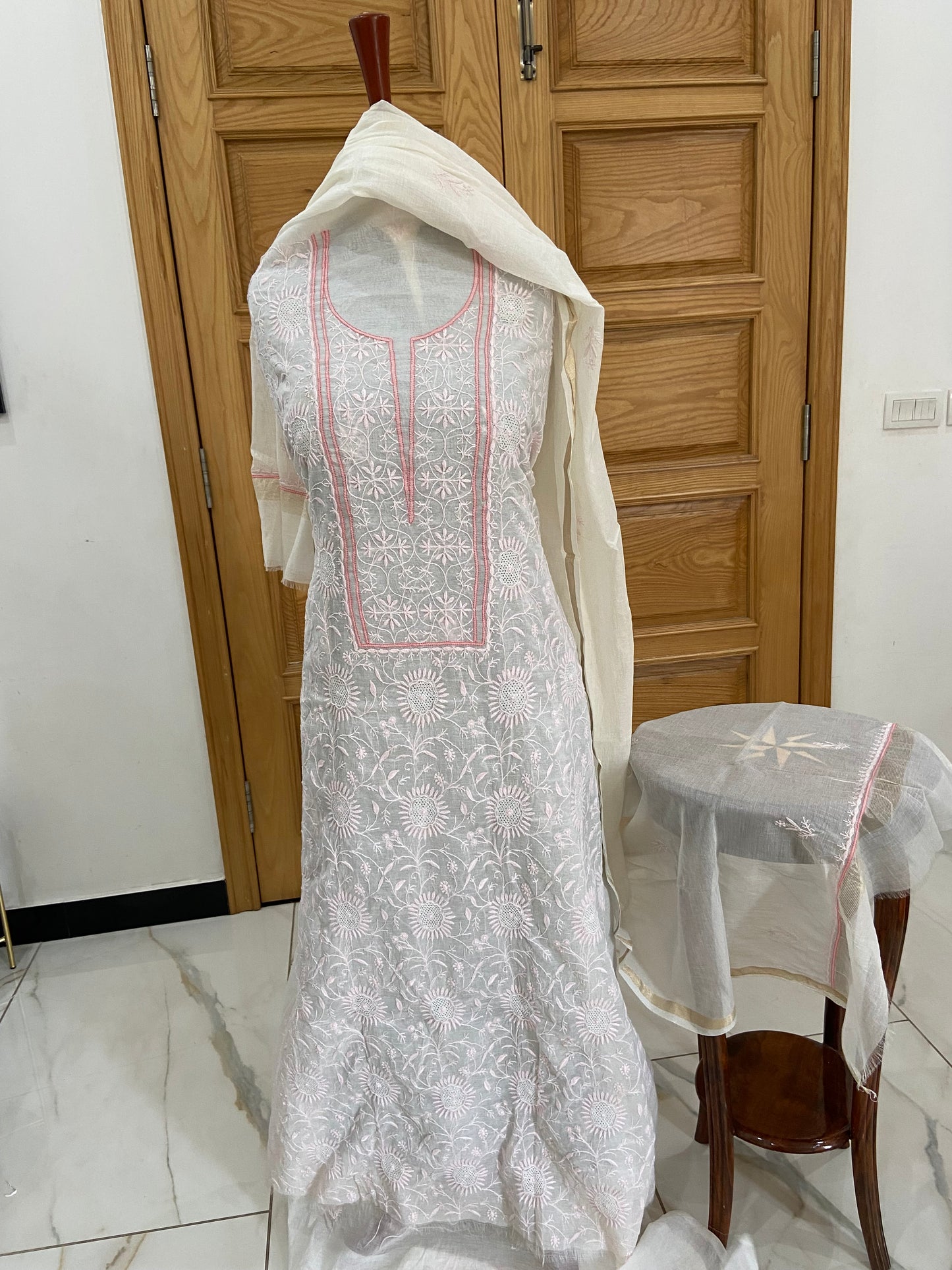 Mul chanderi kurta set