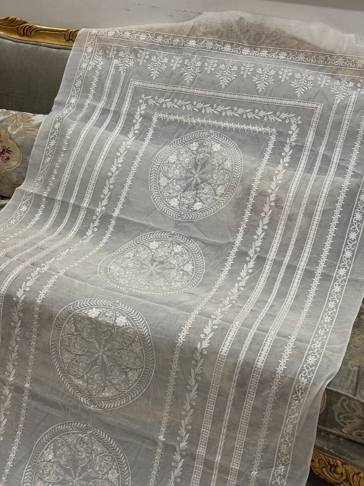 Pure chanderi silk lawn duppata
