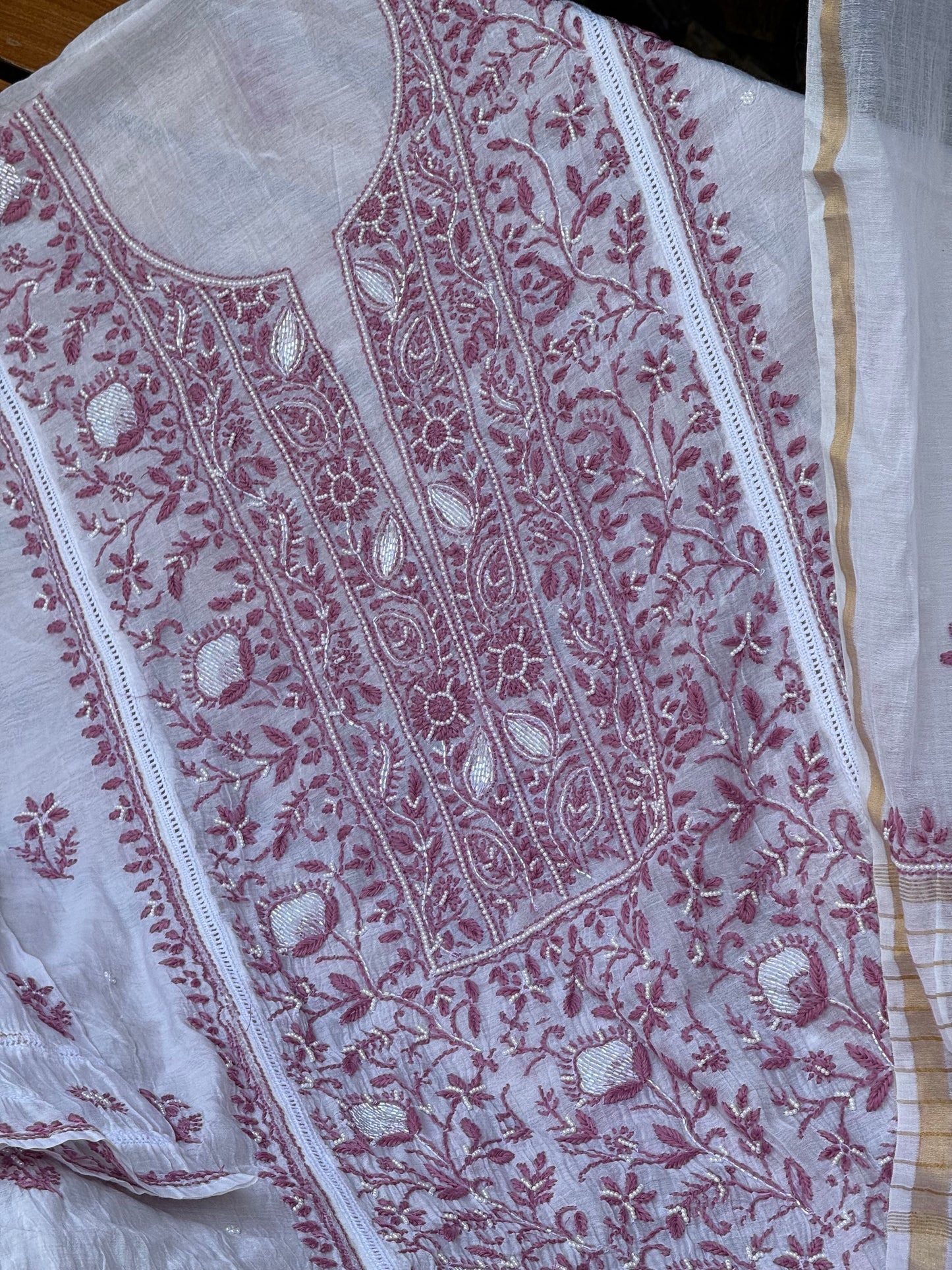 Mul chanderi kurta set