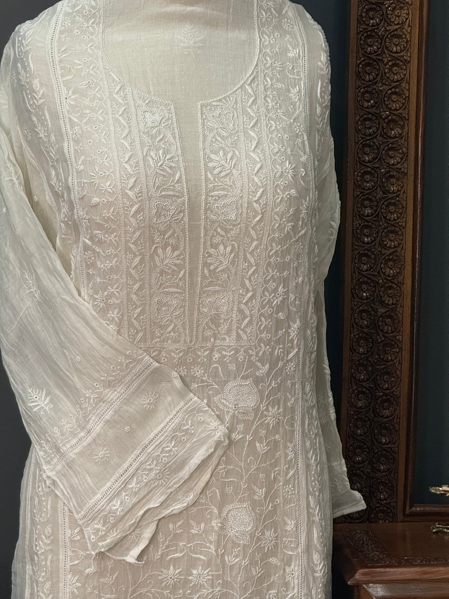 Mul chanderi kurta set