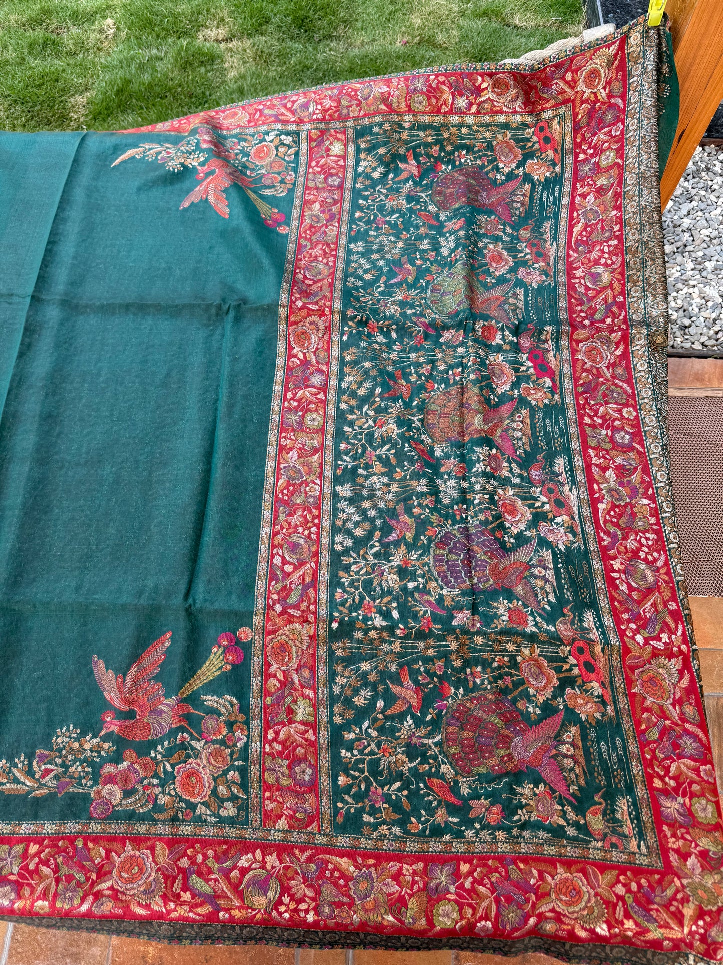 Pure kani silk saree green