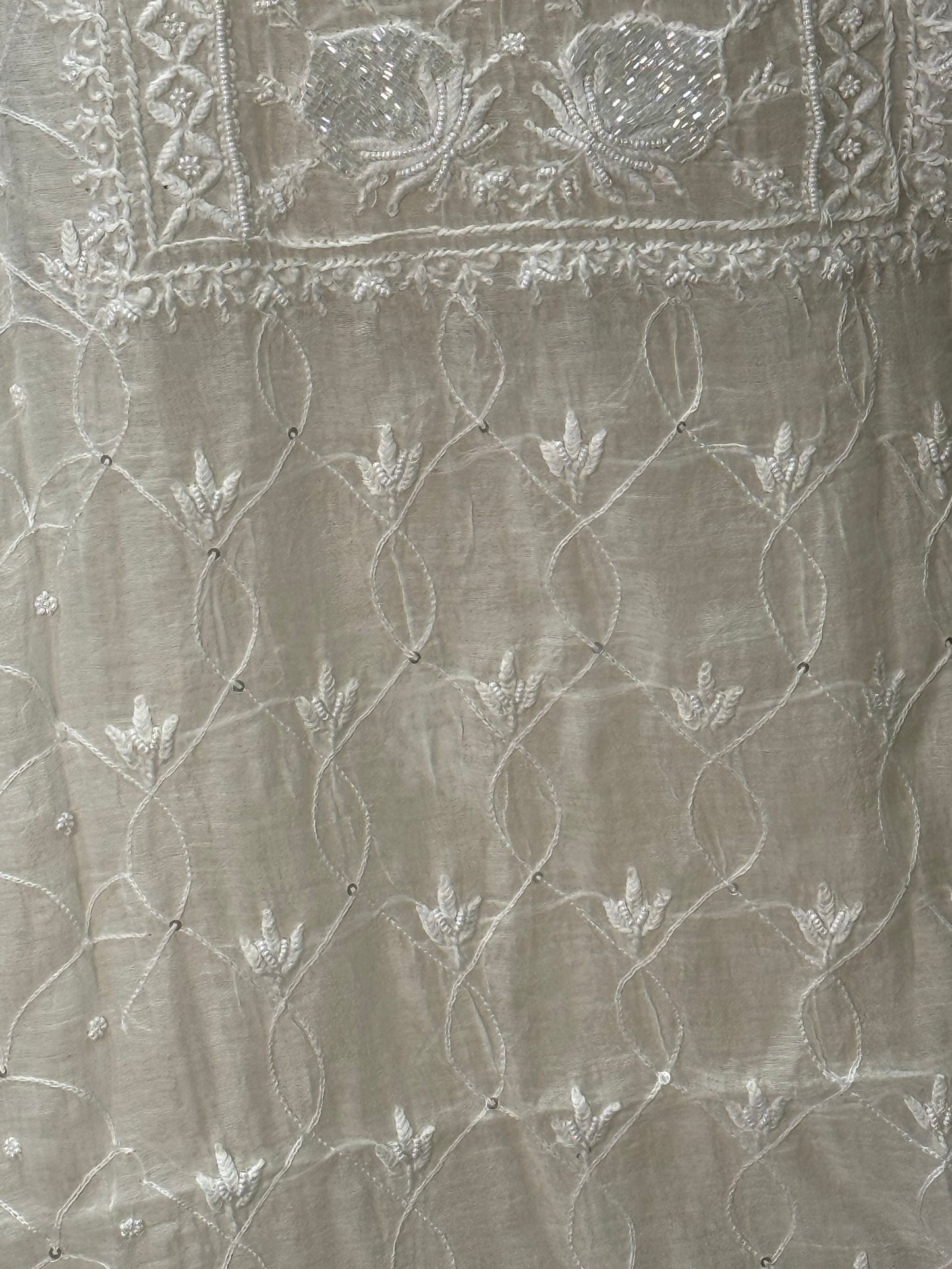 Mul  chanderi kurta set