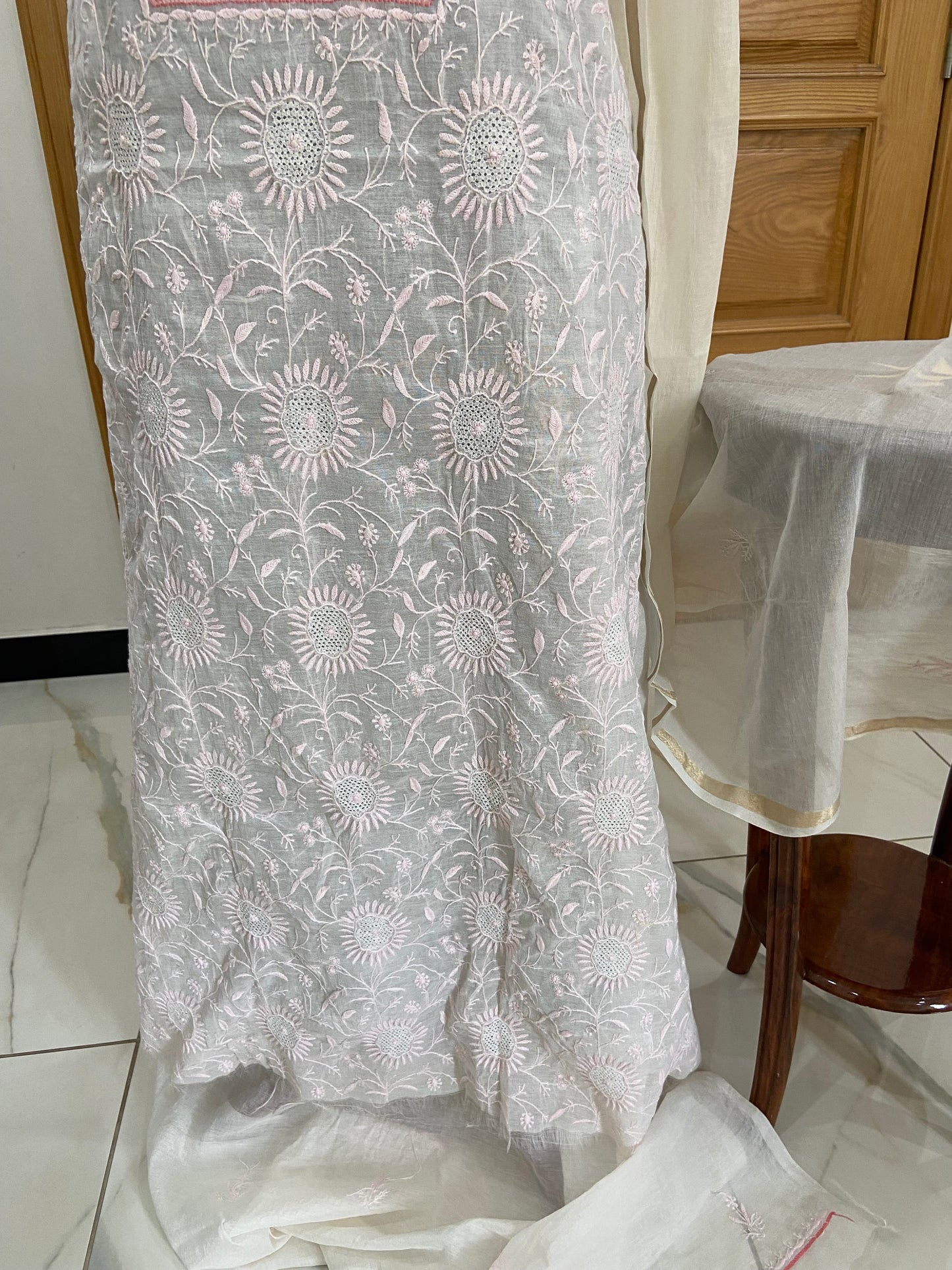 Mul chanderi kurta set