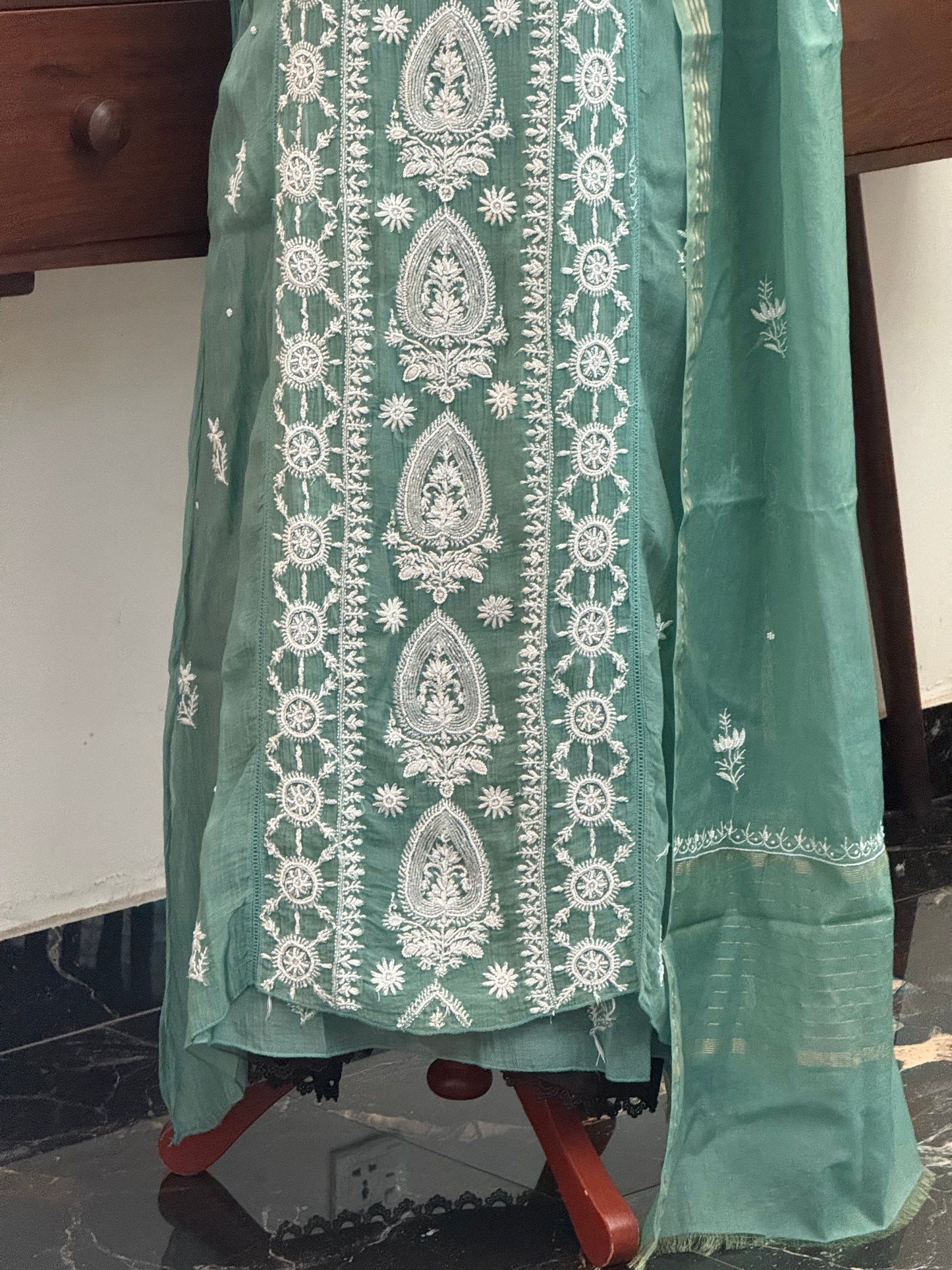 Mul chanderi kurta set