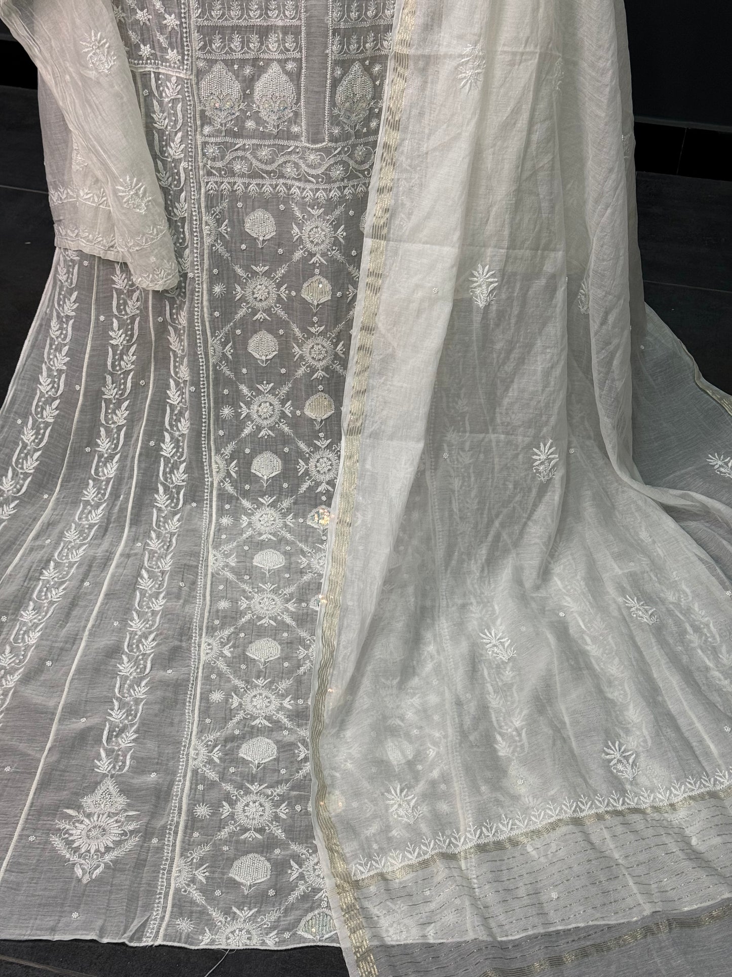 Mul chanderi kurta set