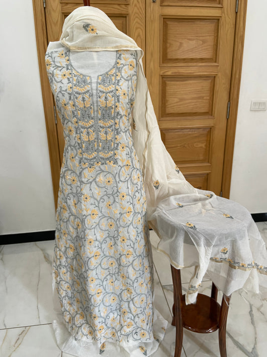 Mul chanderi kurta set