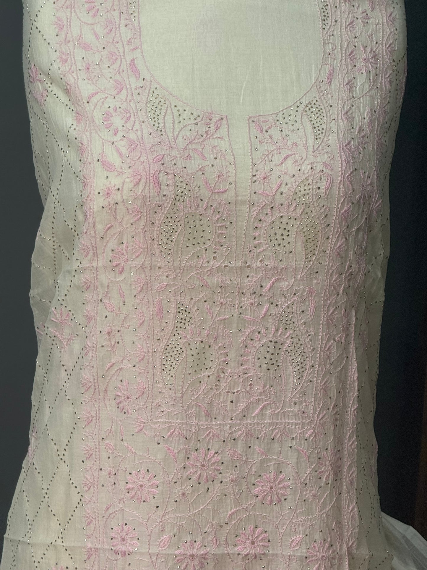 Mul chanderi kurta set mukesh
