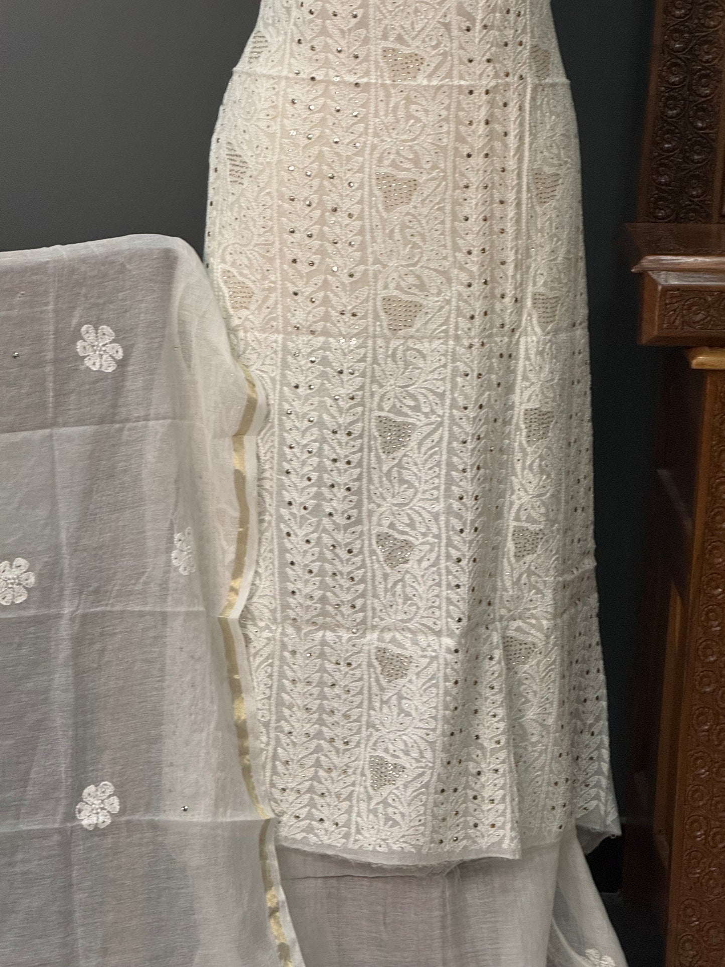 Mul chanderi kurta set