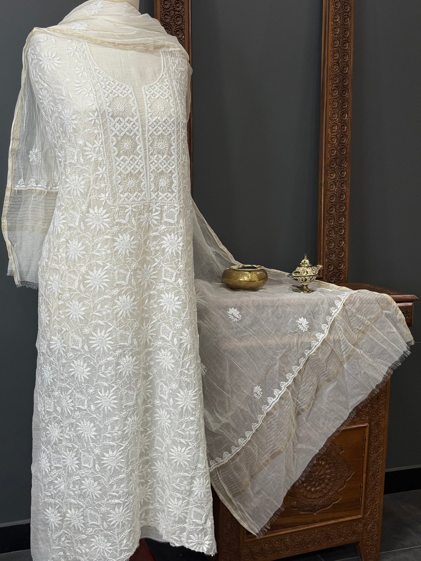 Mul chanderi kurta set b