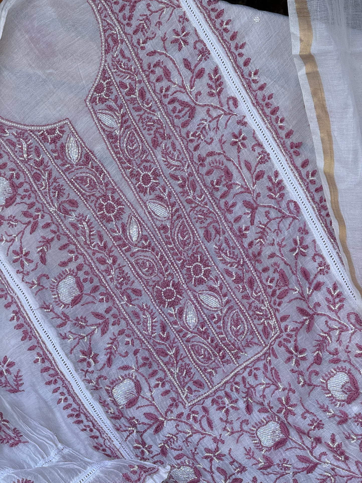 Mul chanderi kurta set