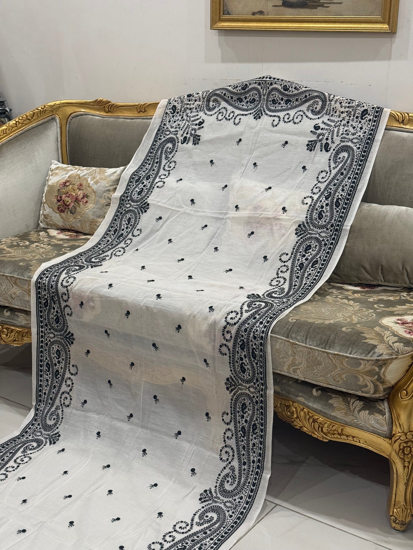 Pure chanderi silk lawn duppata