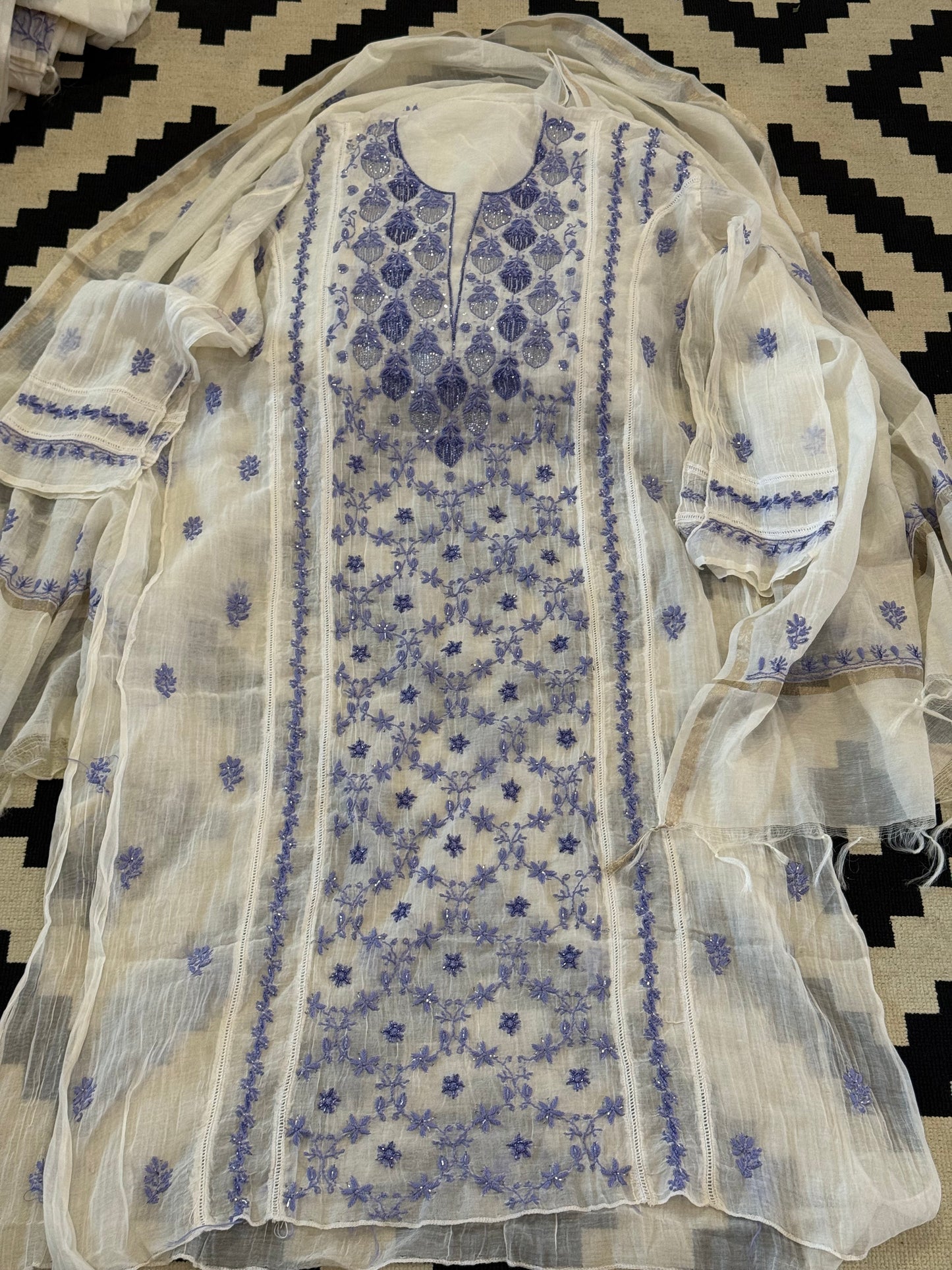 Mul chanderi kurta set new