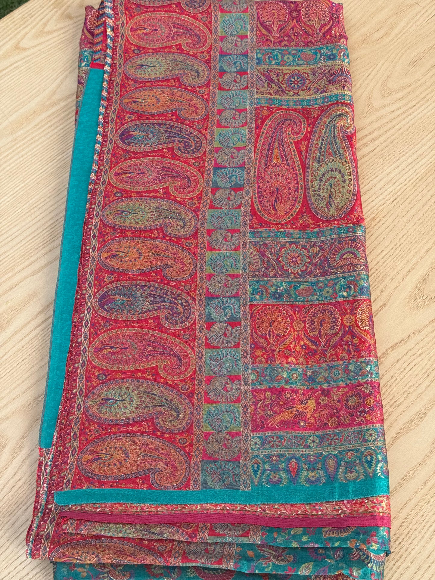 Pure kani silk saree aqua green