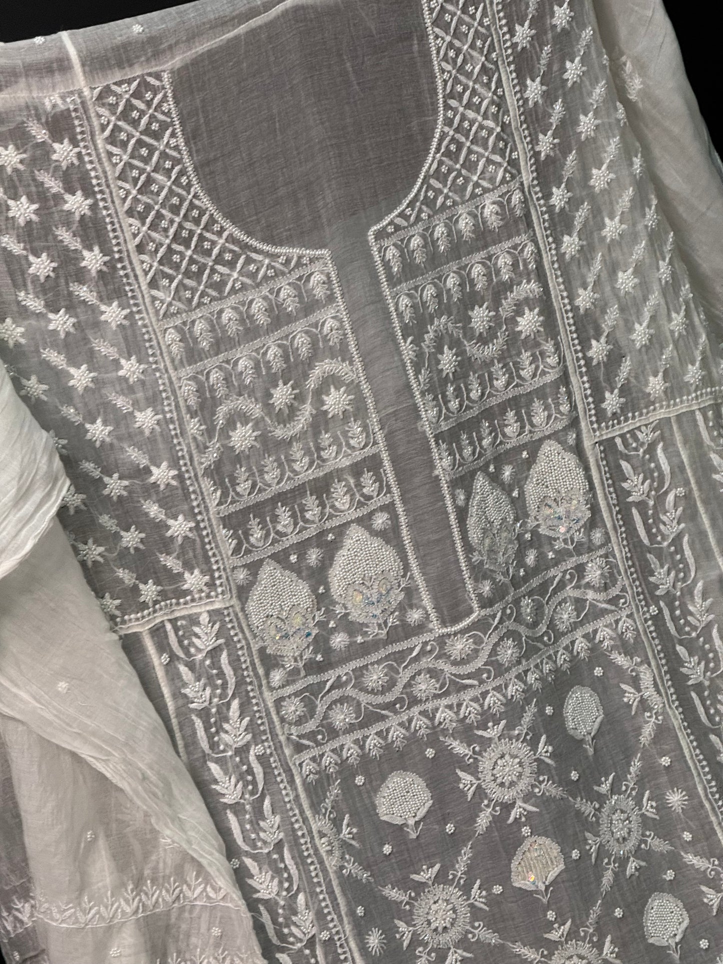 Mul chanderi kurta set