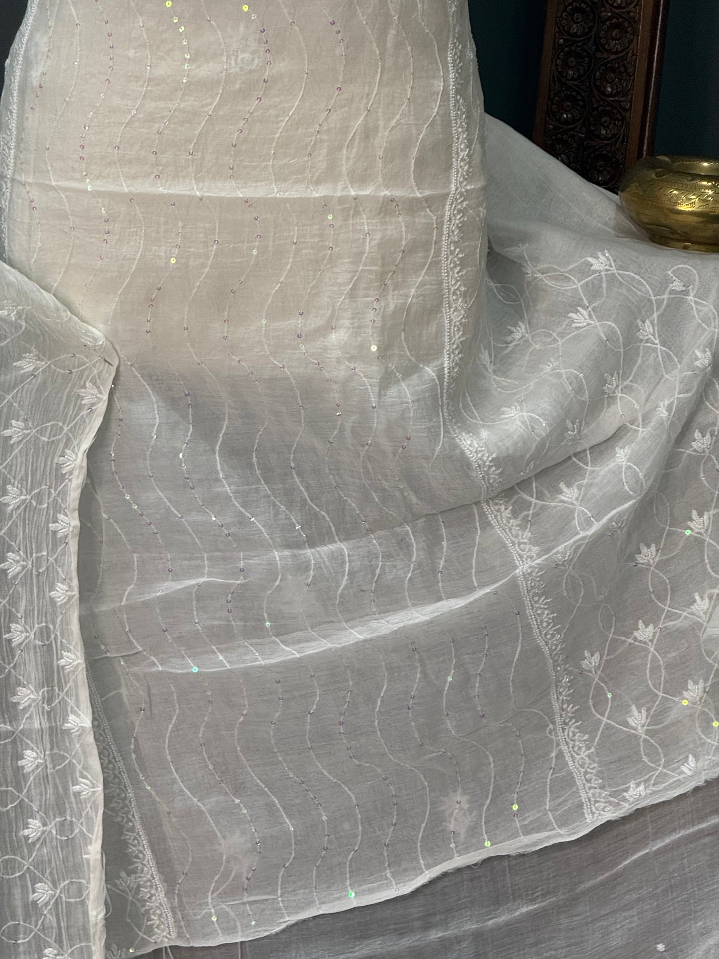 Mul  chanderi kurta set