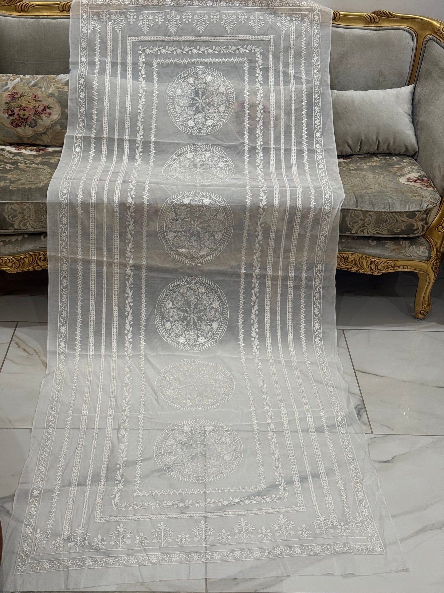 Pure chanderi silk lawn duppata