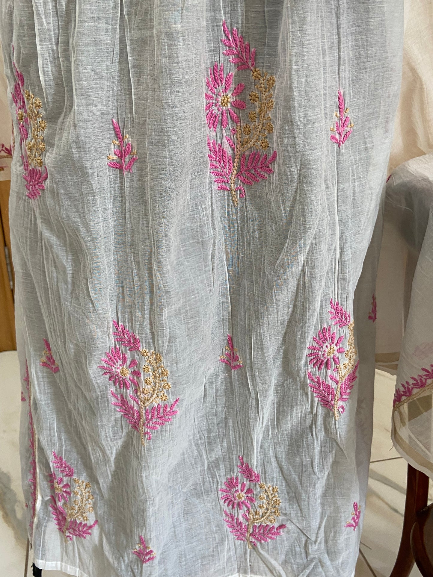 Mul chanderi kurta set