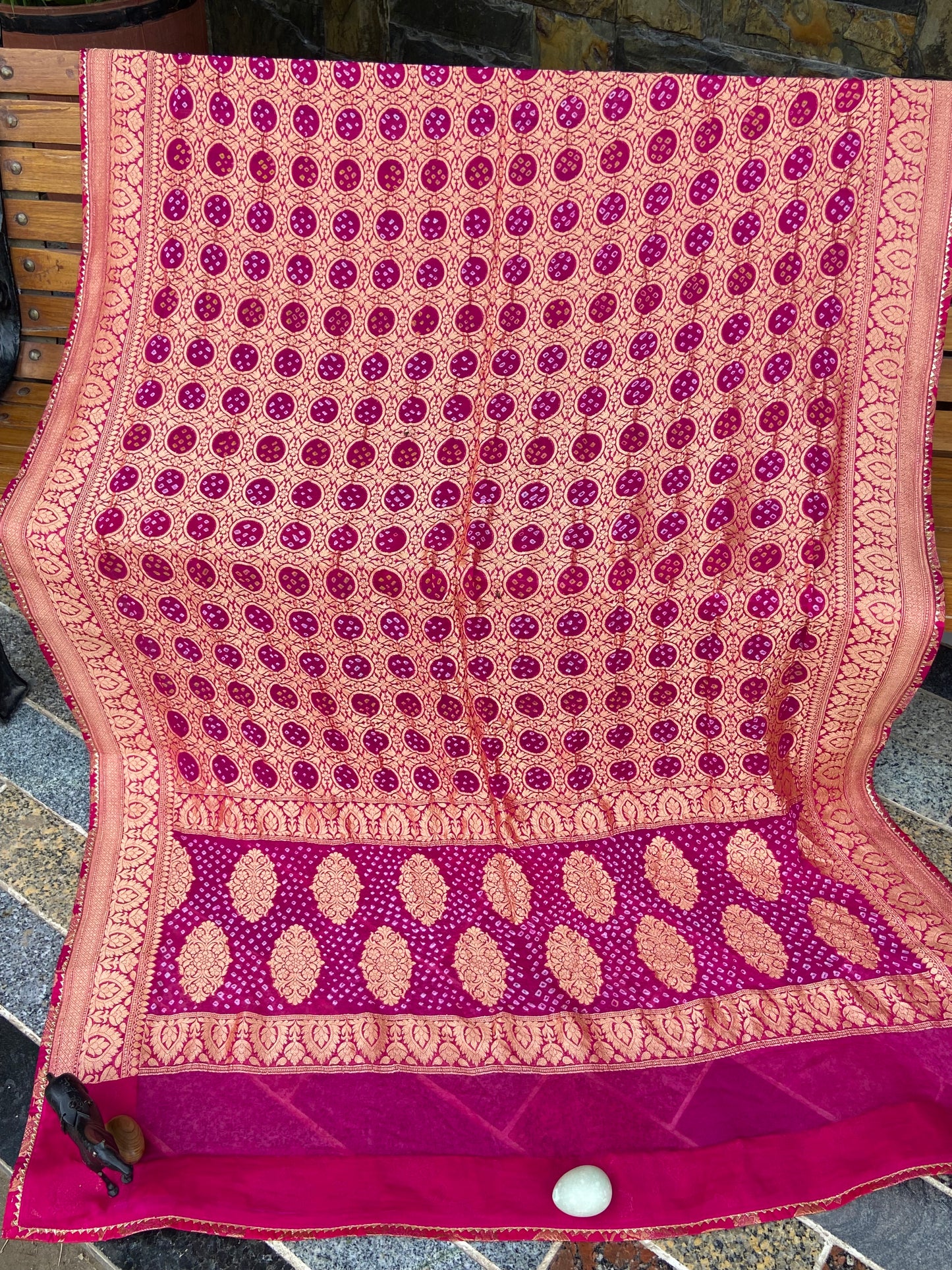 Pure Georgette neem Zari with mena kari duppata
