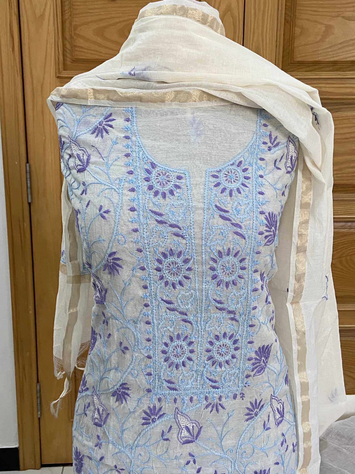 Mul chanderi kurta set