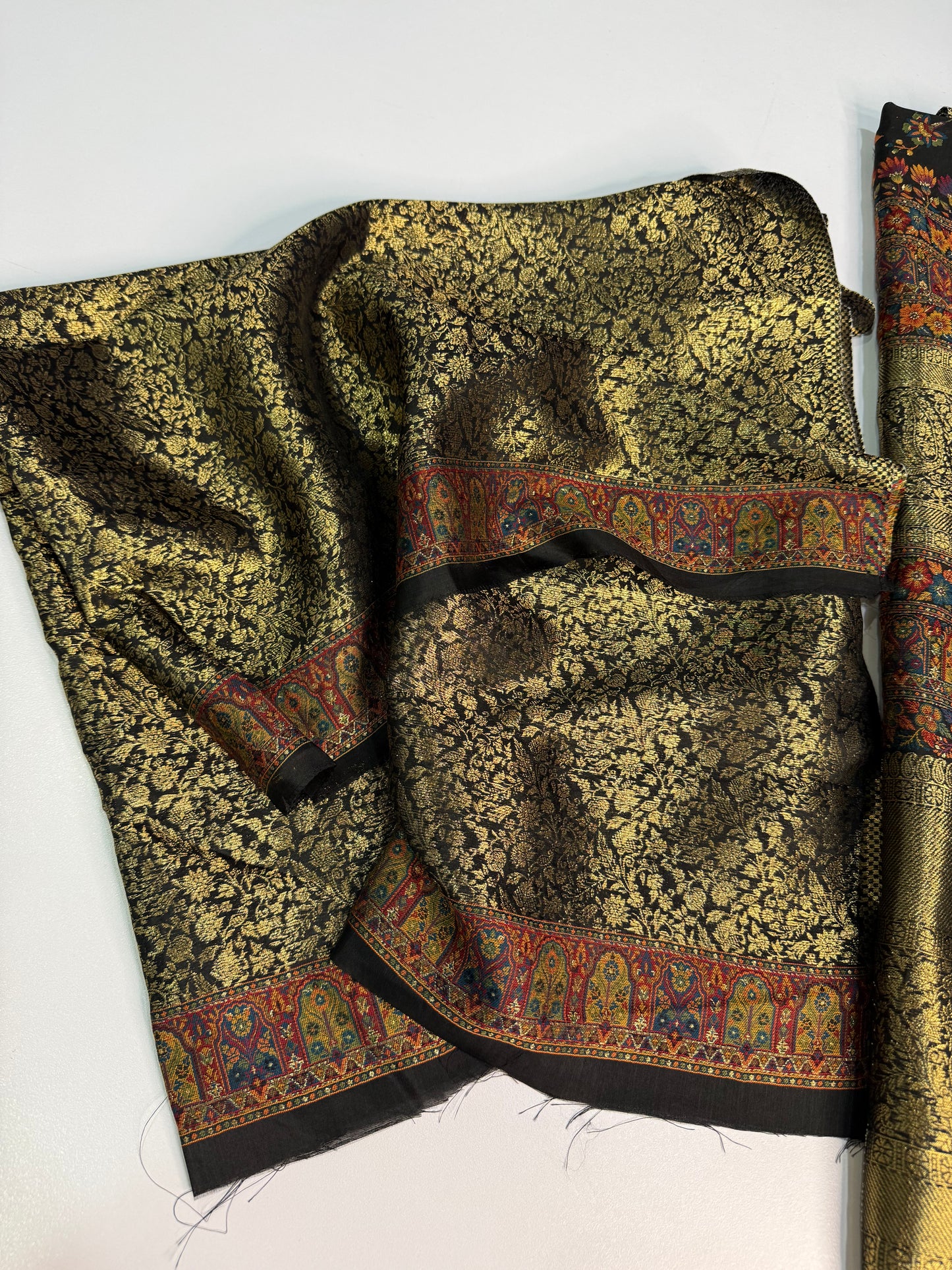 Pure kani silk saree Black