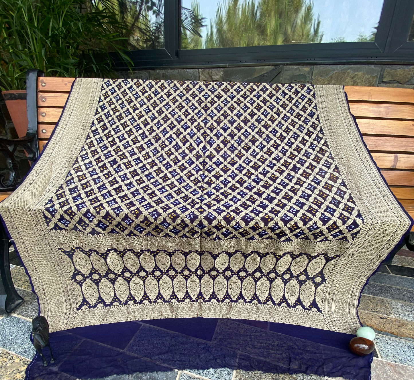 Pure Georgette neem Zari with mena kari duppata