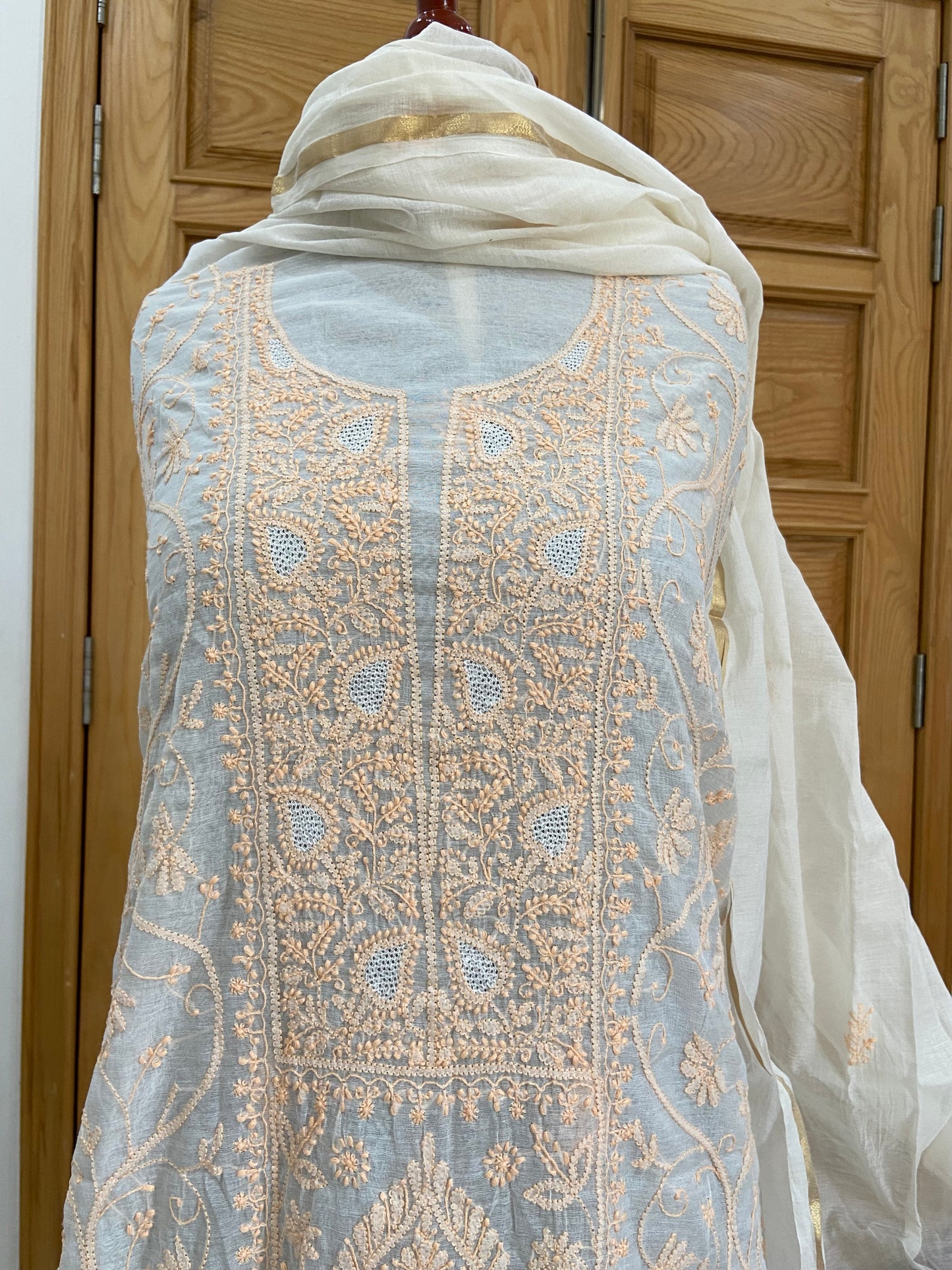 Mul chanderi kurta set